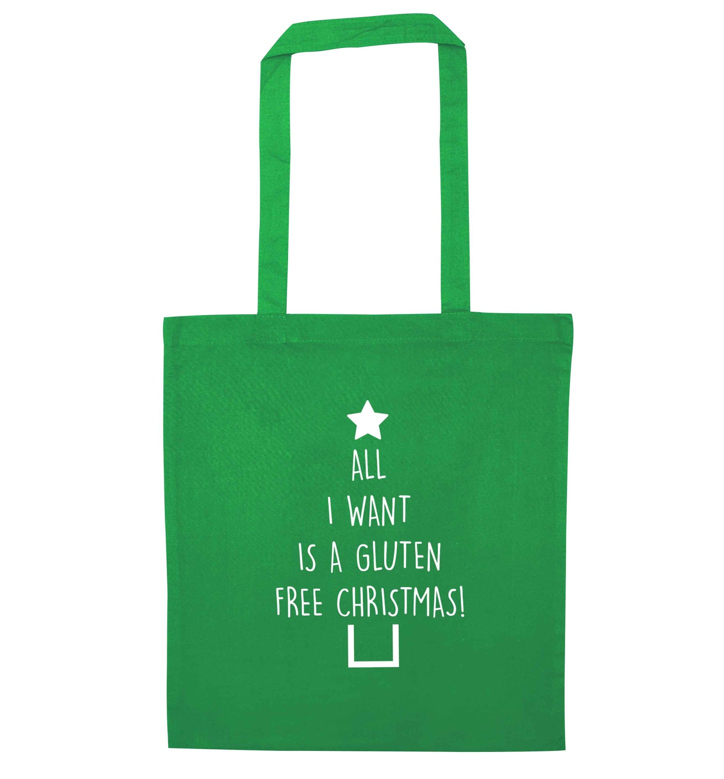 All I want is a gluten free Christmas green tote bag