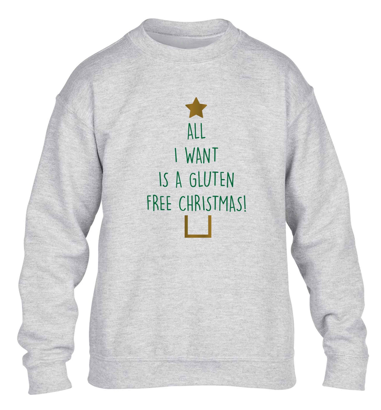 All I want is a gluten free Christmas children's grey sweater 12-13 Years