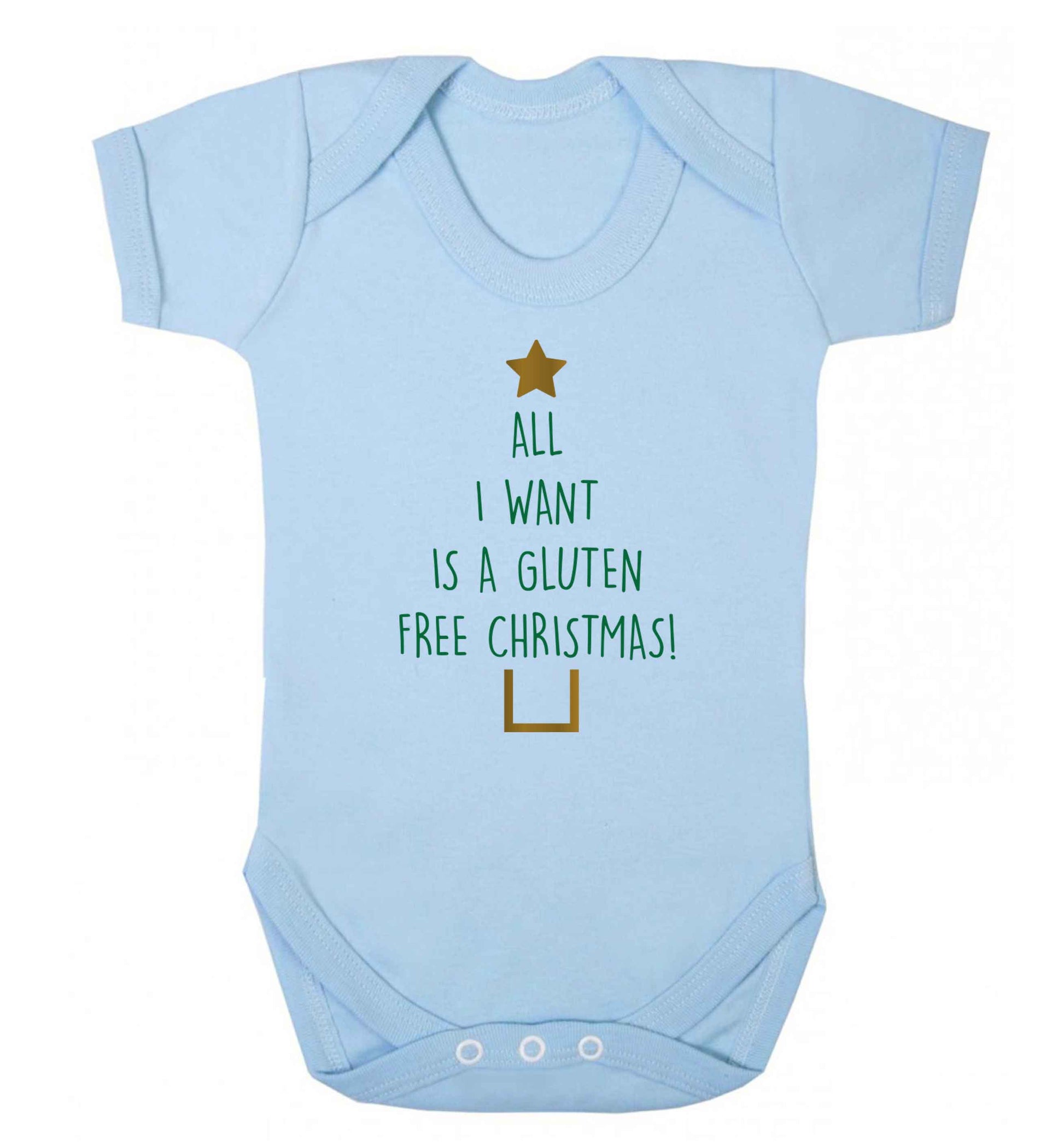 All I want is a gluten free Christmas Baby Vest pale blue 18-24 months