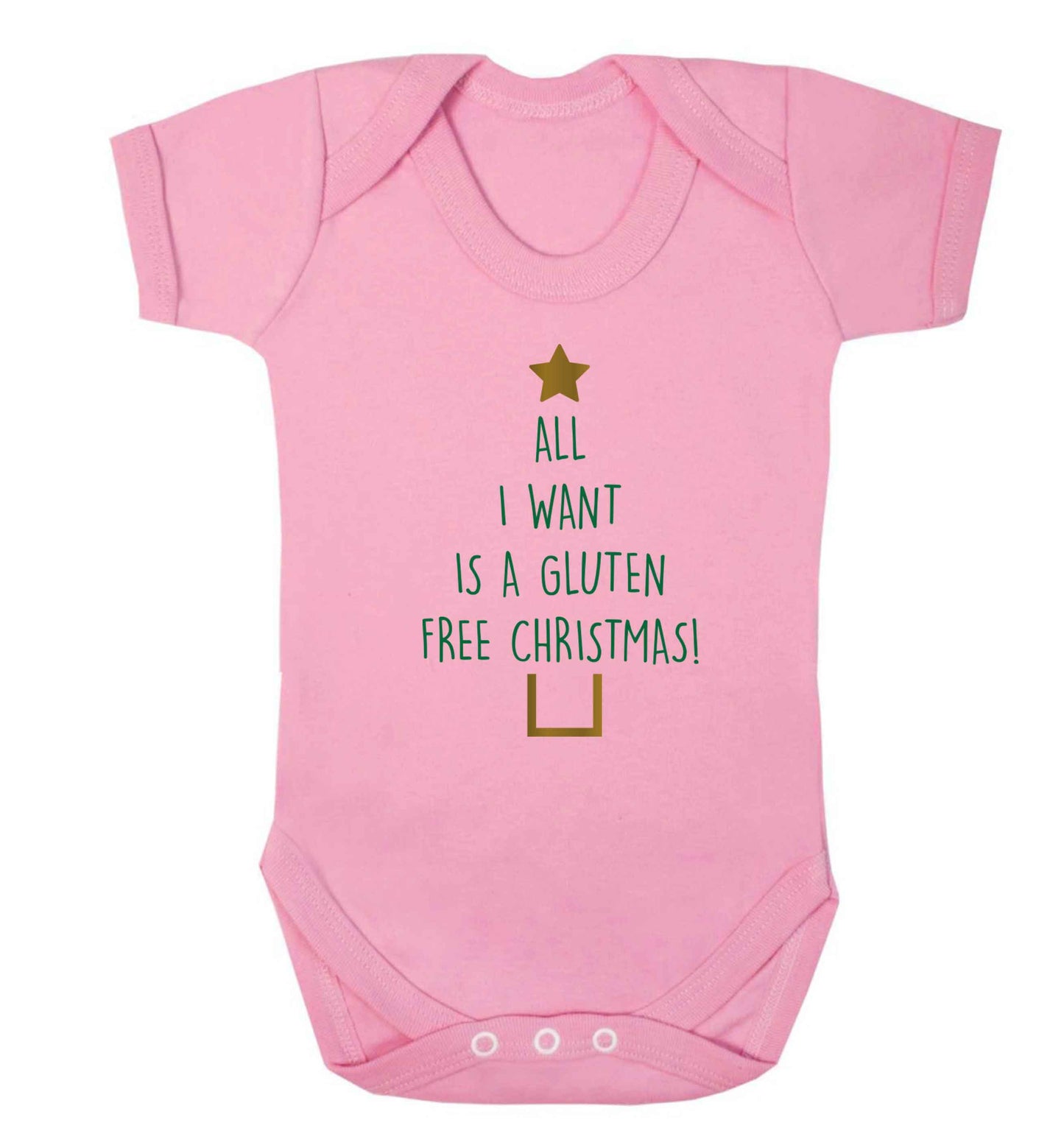 All I want is a gluten free Christmas Baby Vest pale pink 18-24 months