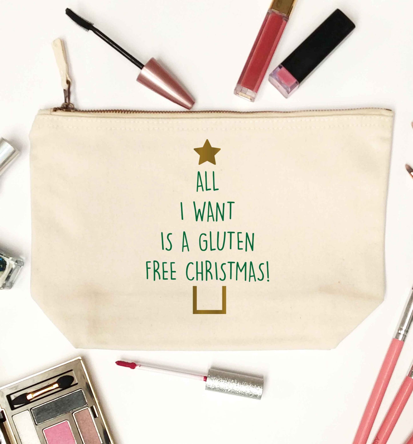 All I want is a gluten free Christmas natural makeup bag