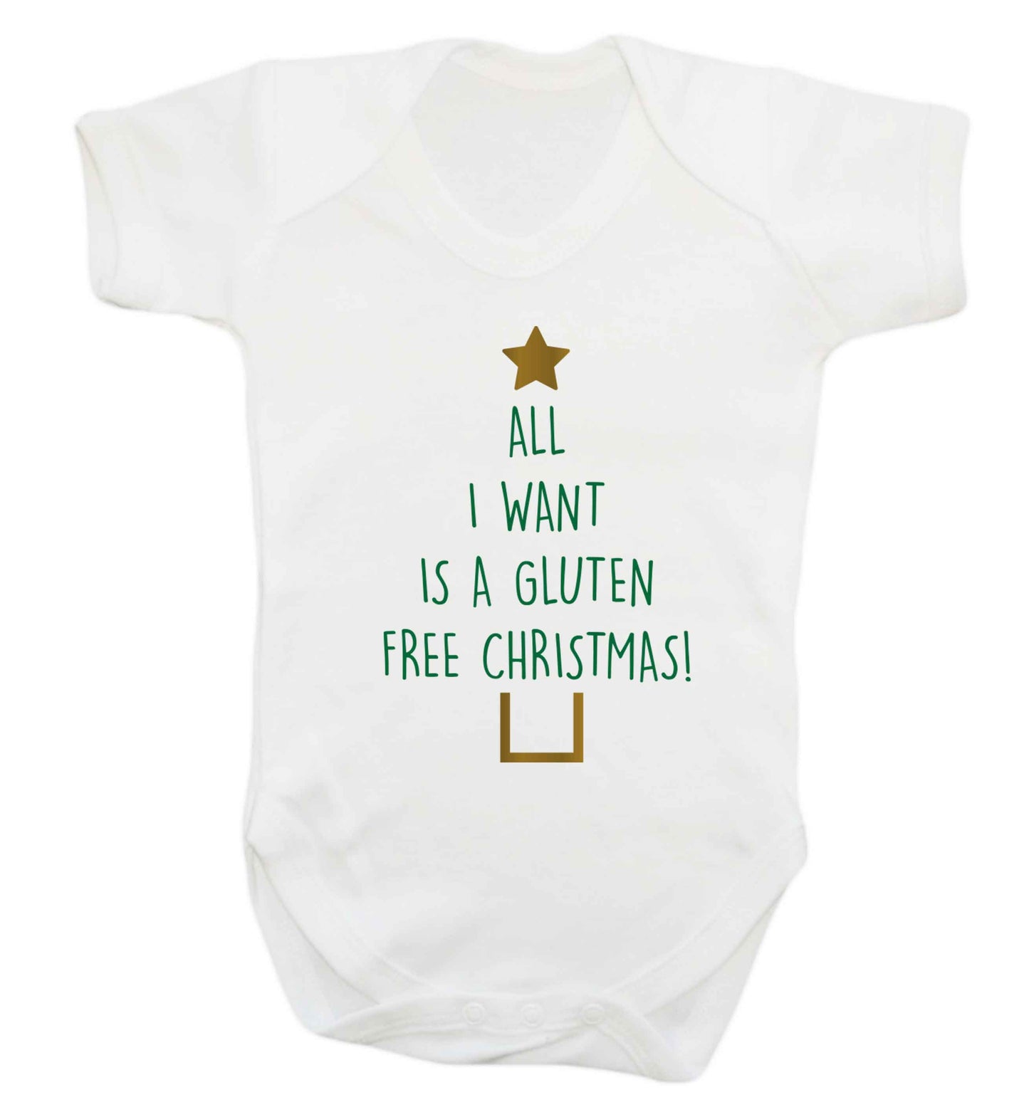 All I want is a gluten free Christmas Baby Vest white 18-24 months
