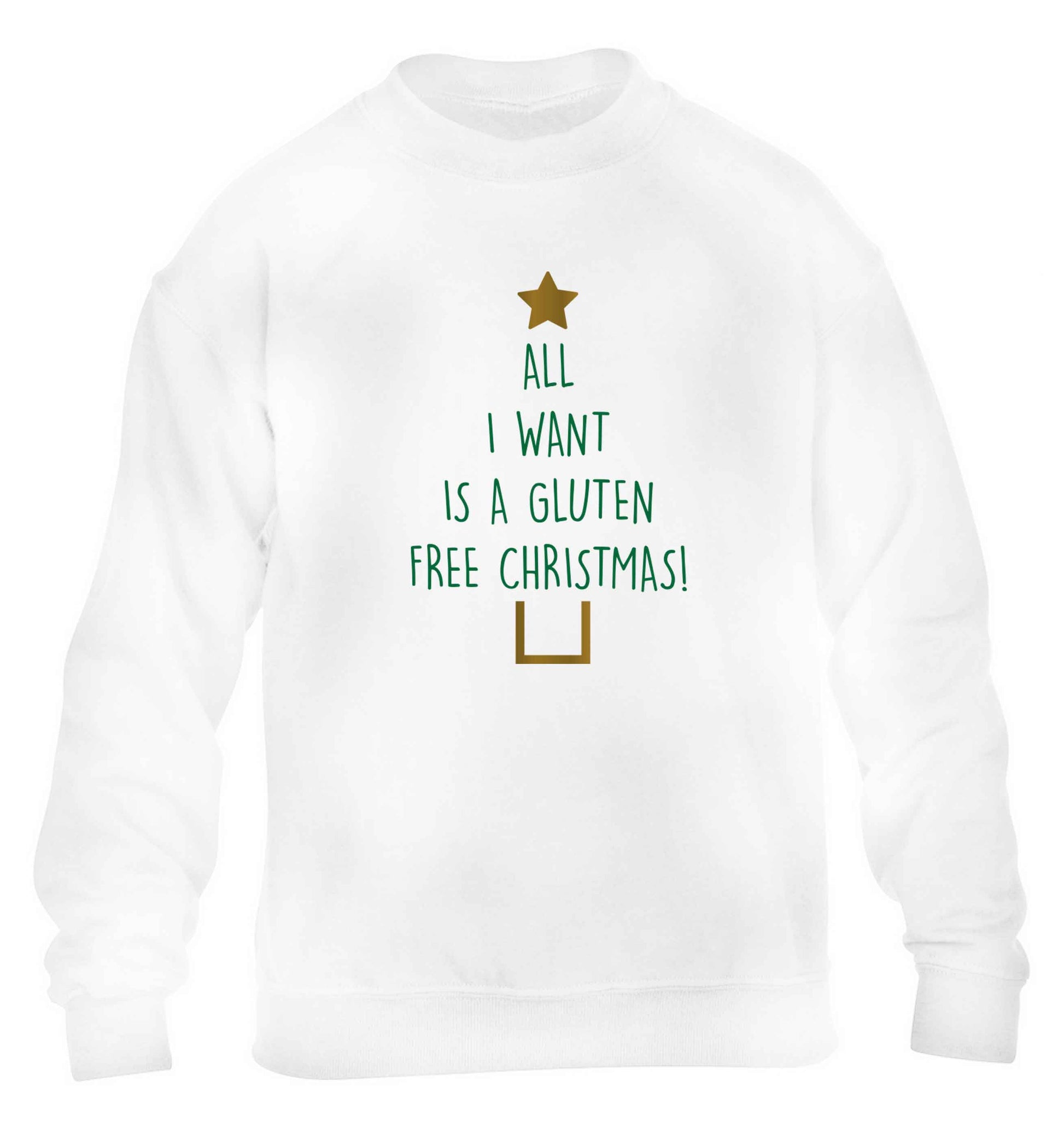 All I want is a gluten free Christmas children's white sweater 12-13 Years