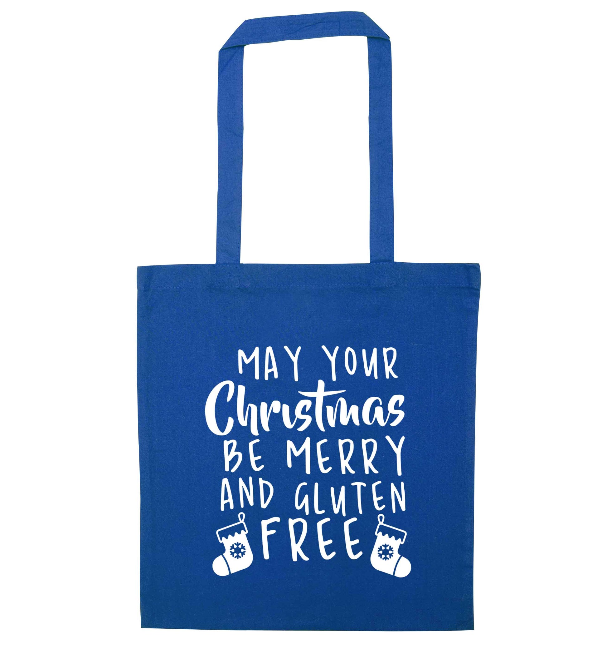 May your Christmas be merry and gluten free blue tote bag