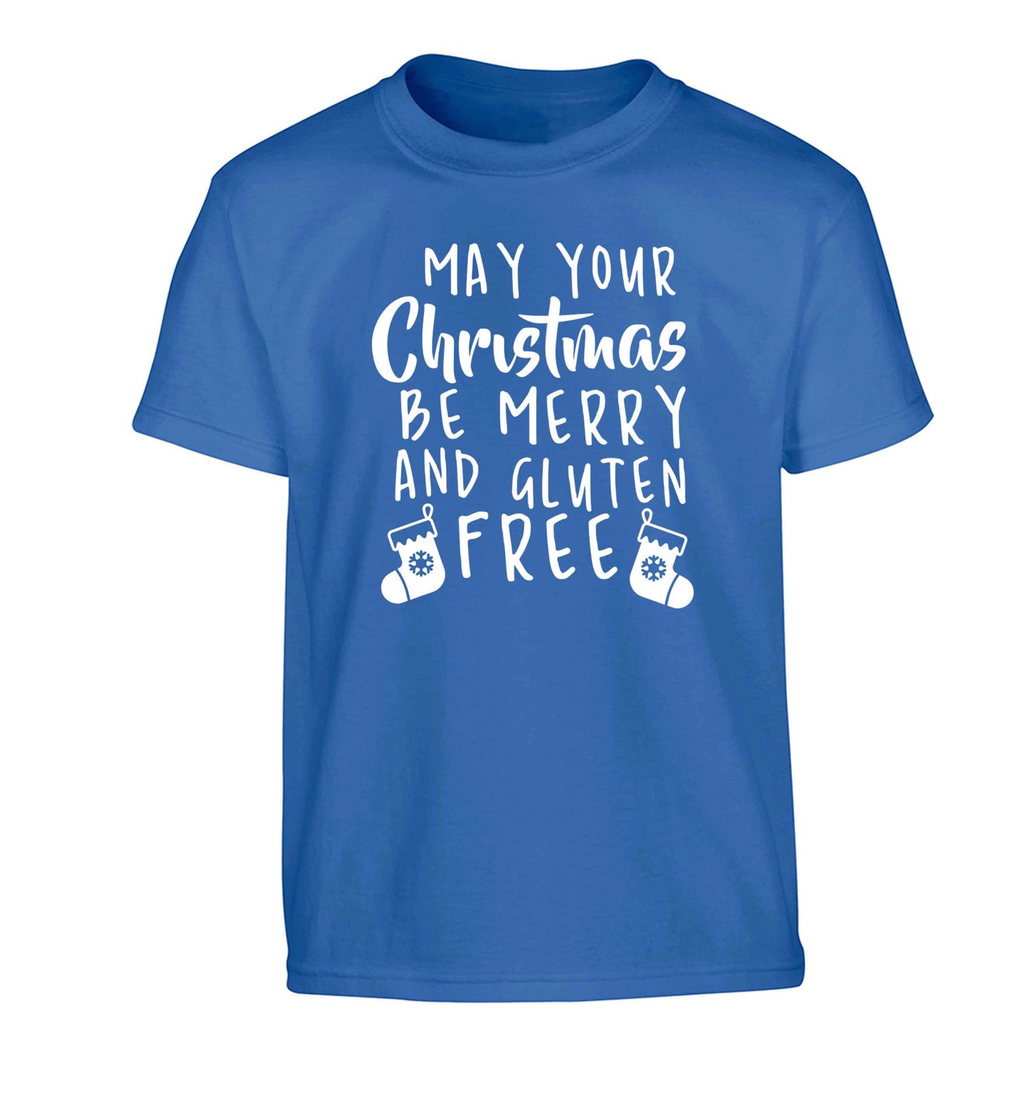 May your Christmas be merry and gluten free Children's blue Tshirt 12-13 Years