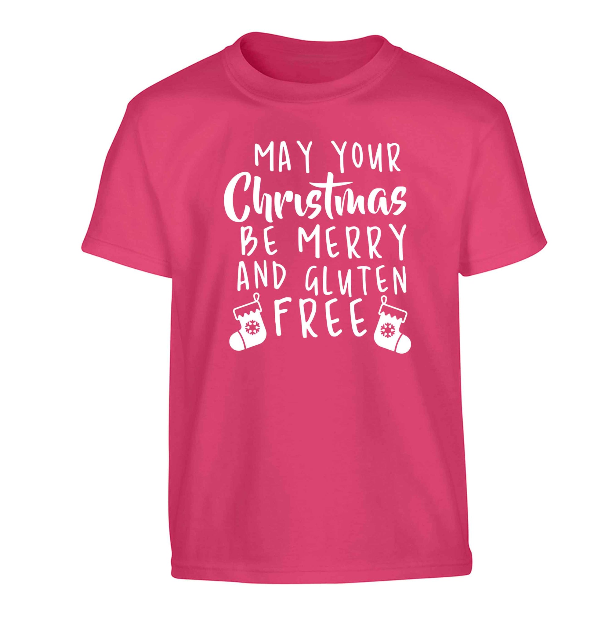 May your Christmas be merry and gluten free Children's pink Tshirt 12-13 Years