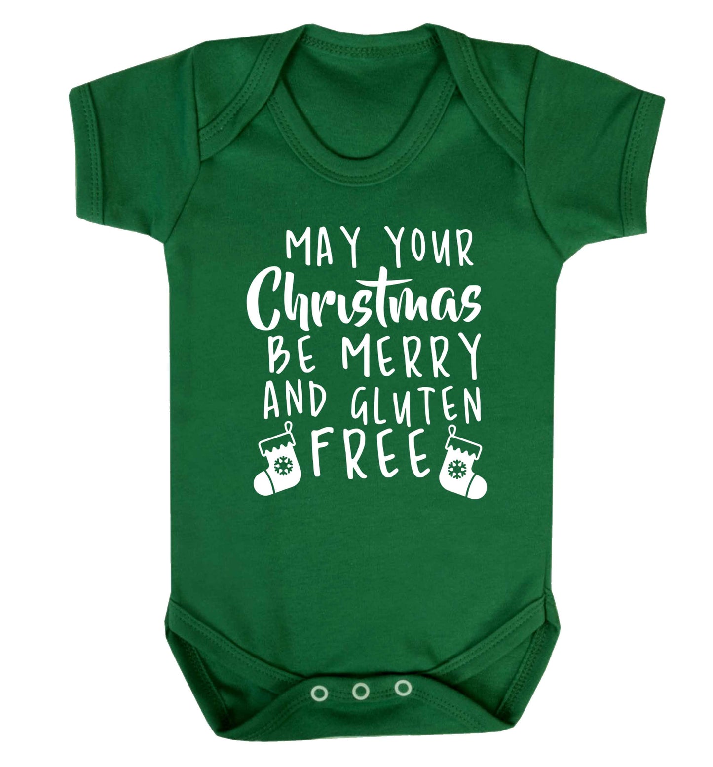 May your Christmas be merry and gluten free Baby Vest green 18-24 months