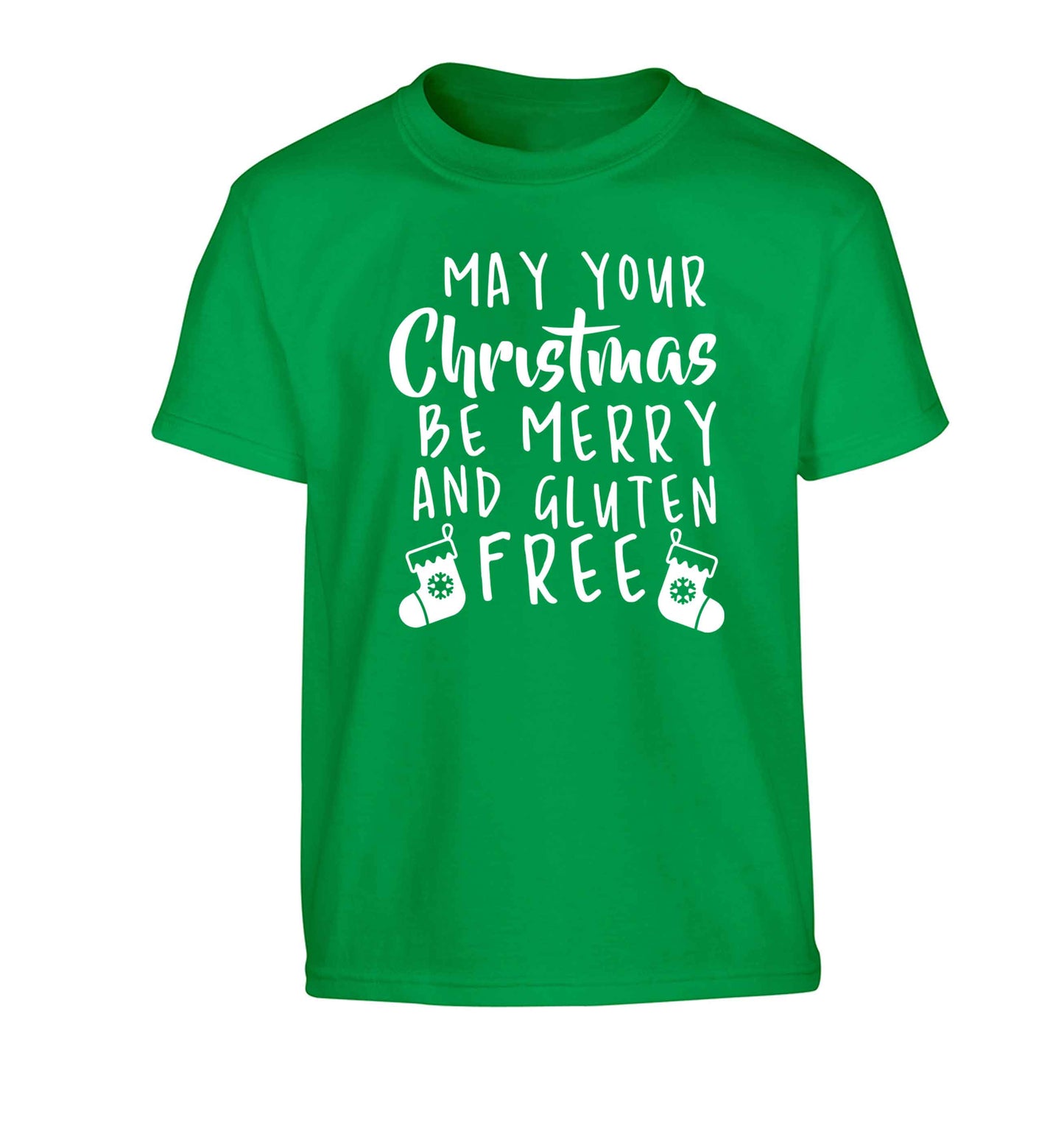 May your Christmas be merry and gluten free Children's green Tshirt 12-13 Years