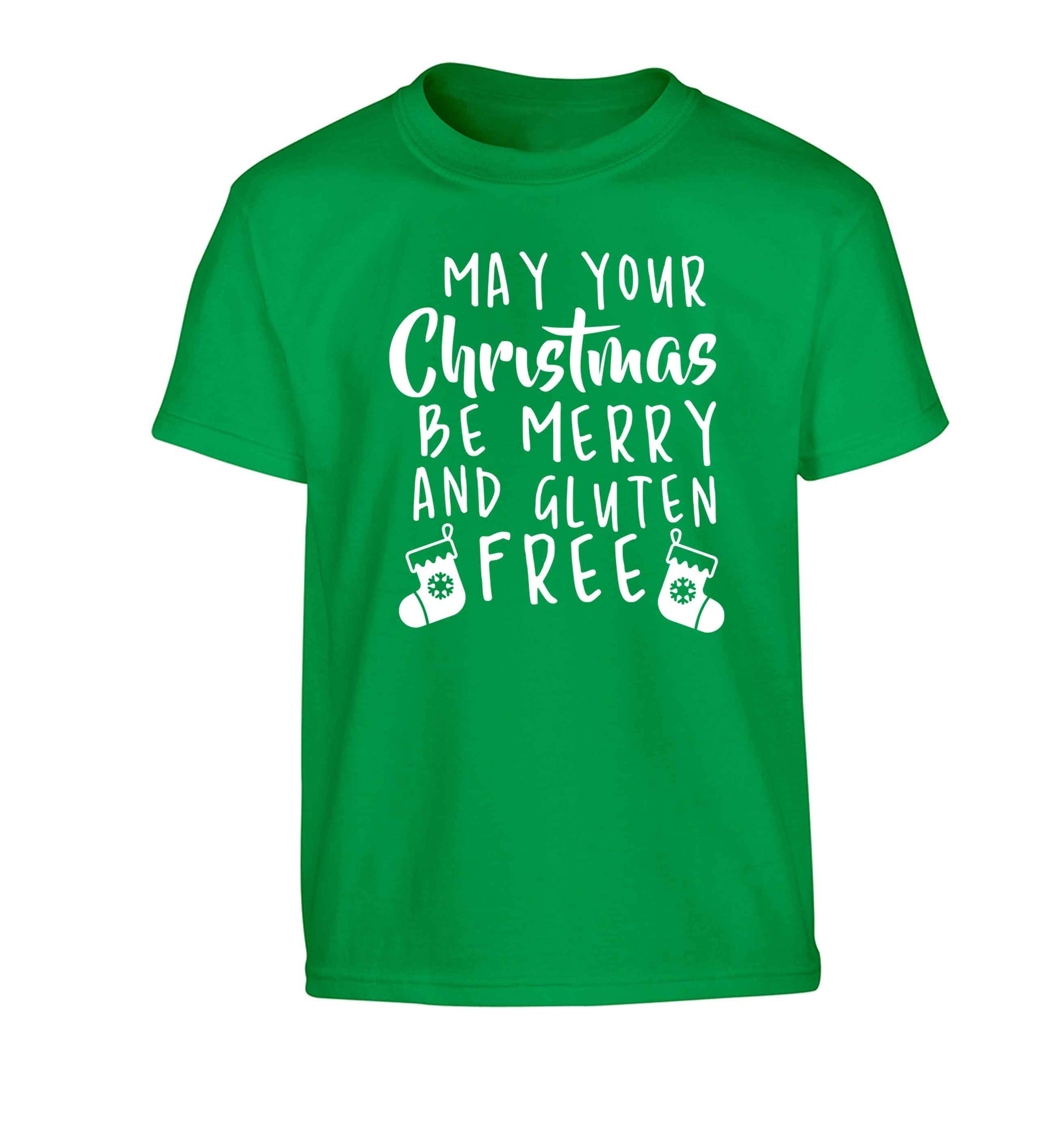 May your Christmas be merry and gluten free Children's green Tshirt 12-13 Years
