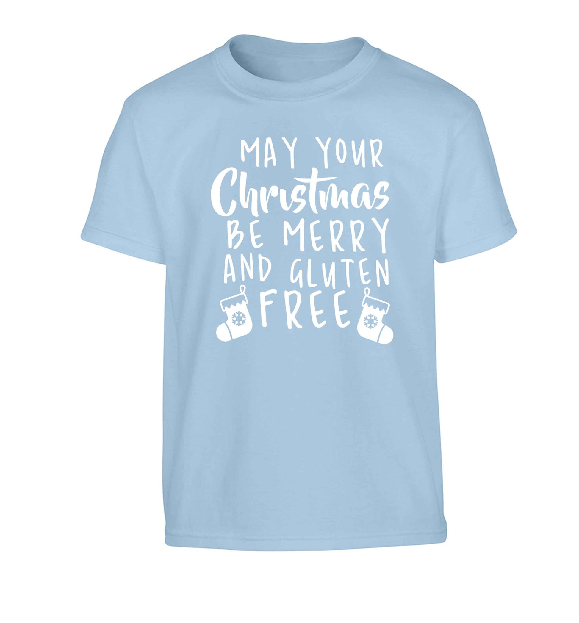 May your Christmas be merry and gluten free Children's light blue Tshirt 12-13 Years