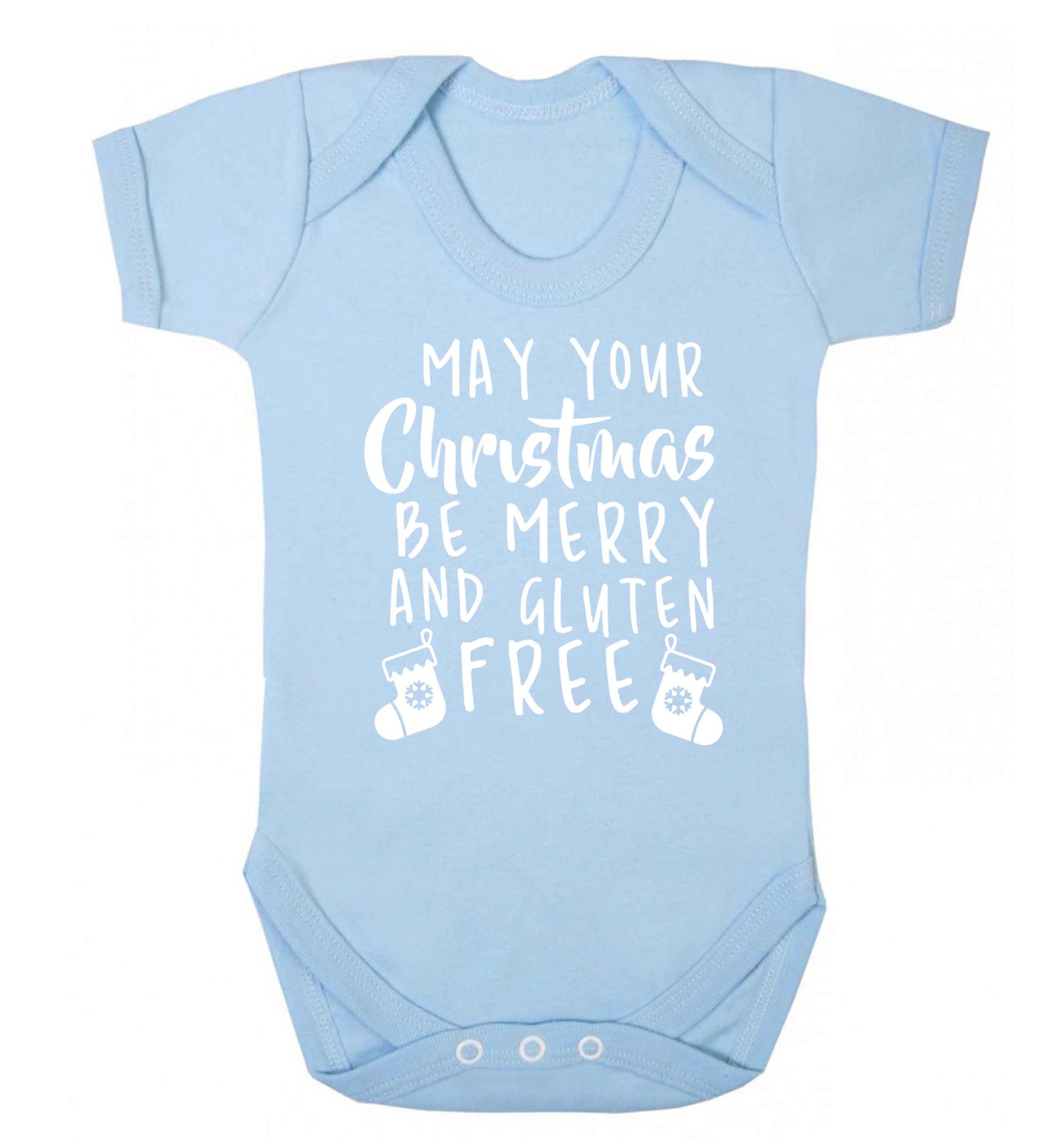 May your Christmas be merry and gluten free Baby Vest pale blue 18-24 months