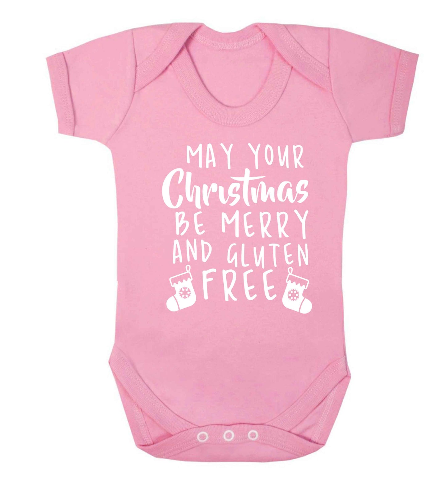 May your Christmas be merry and gluten free Baby Vest pale pink 18-24 months