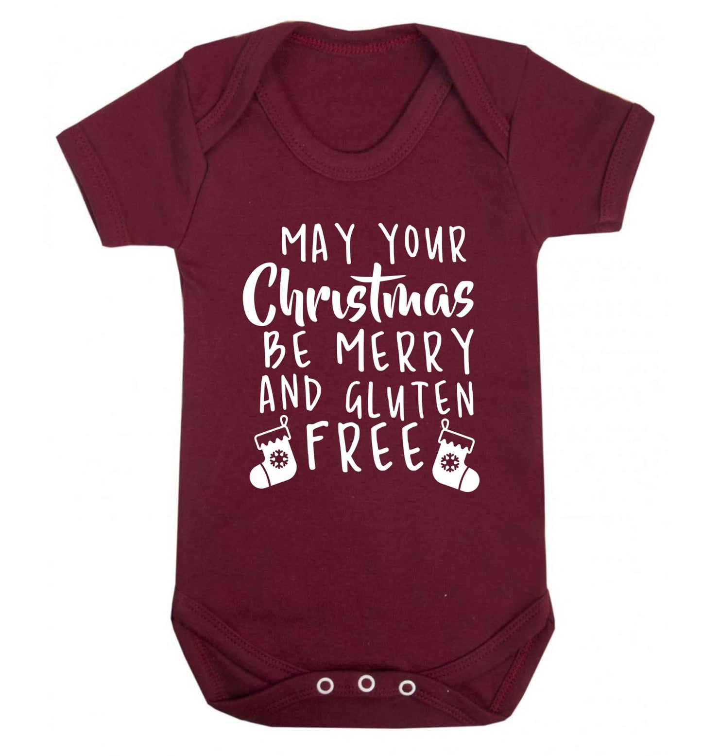 May your Christmas be merry and gluten free Baby Vest maroon 18-24 months