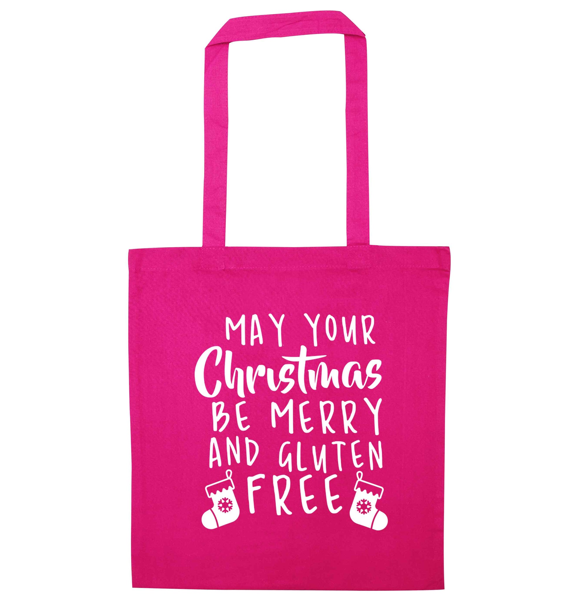 May your Christmas be merry and gluten free pink tote bag