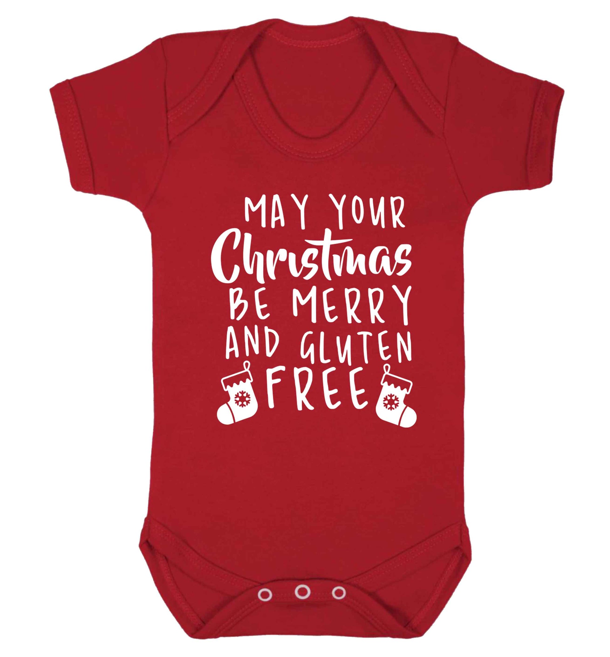 May your Christmas be merry and gluten free Baby Vest red 18-24 months