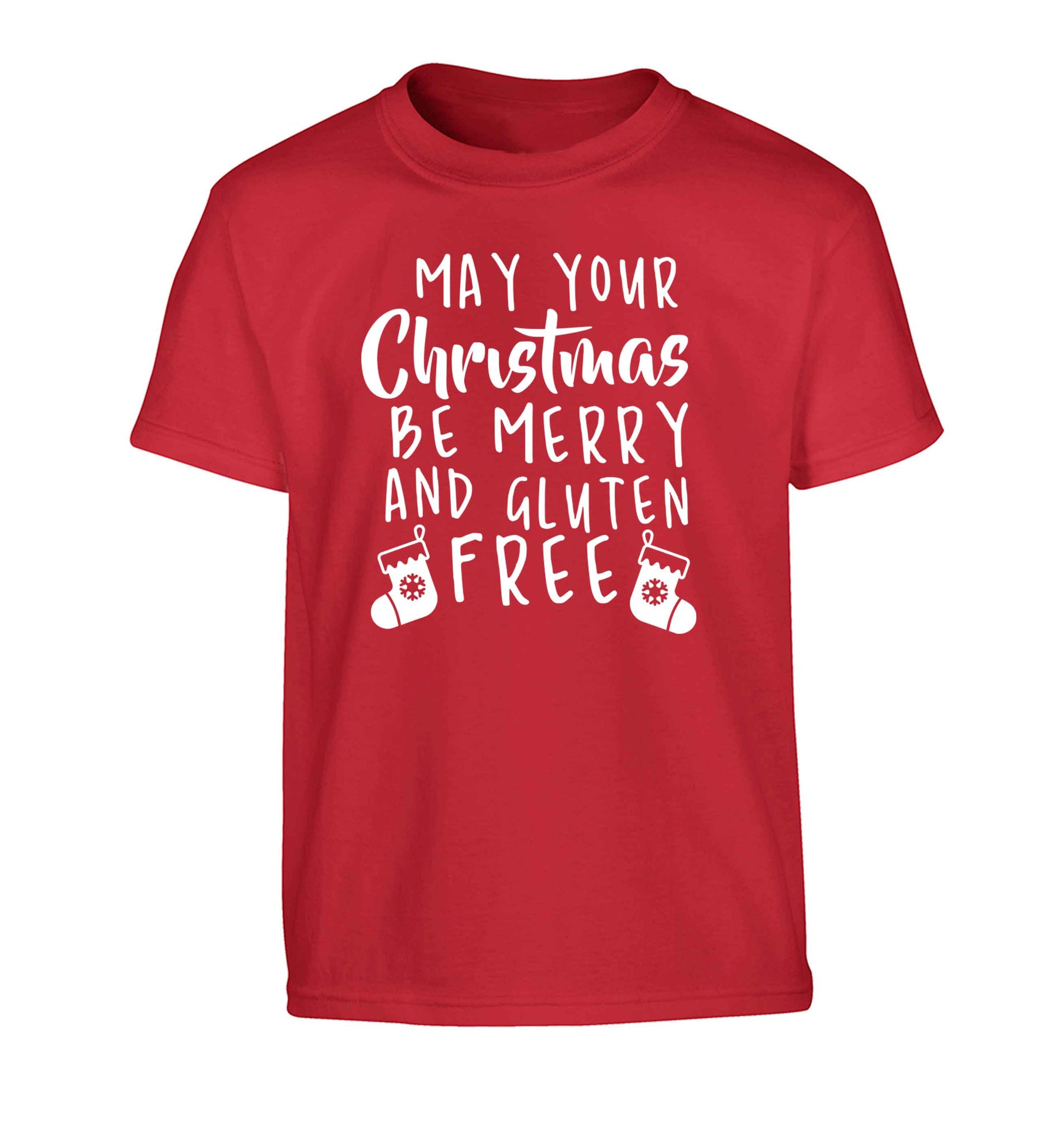 May your Christmas be merry and gluten free Children's red Tshirt 12-13 Years