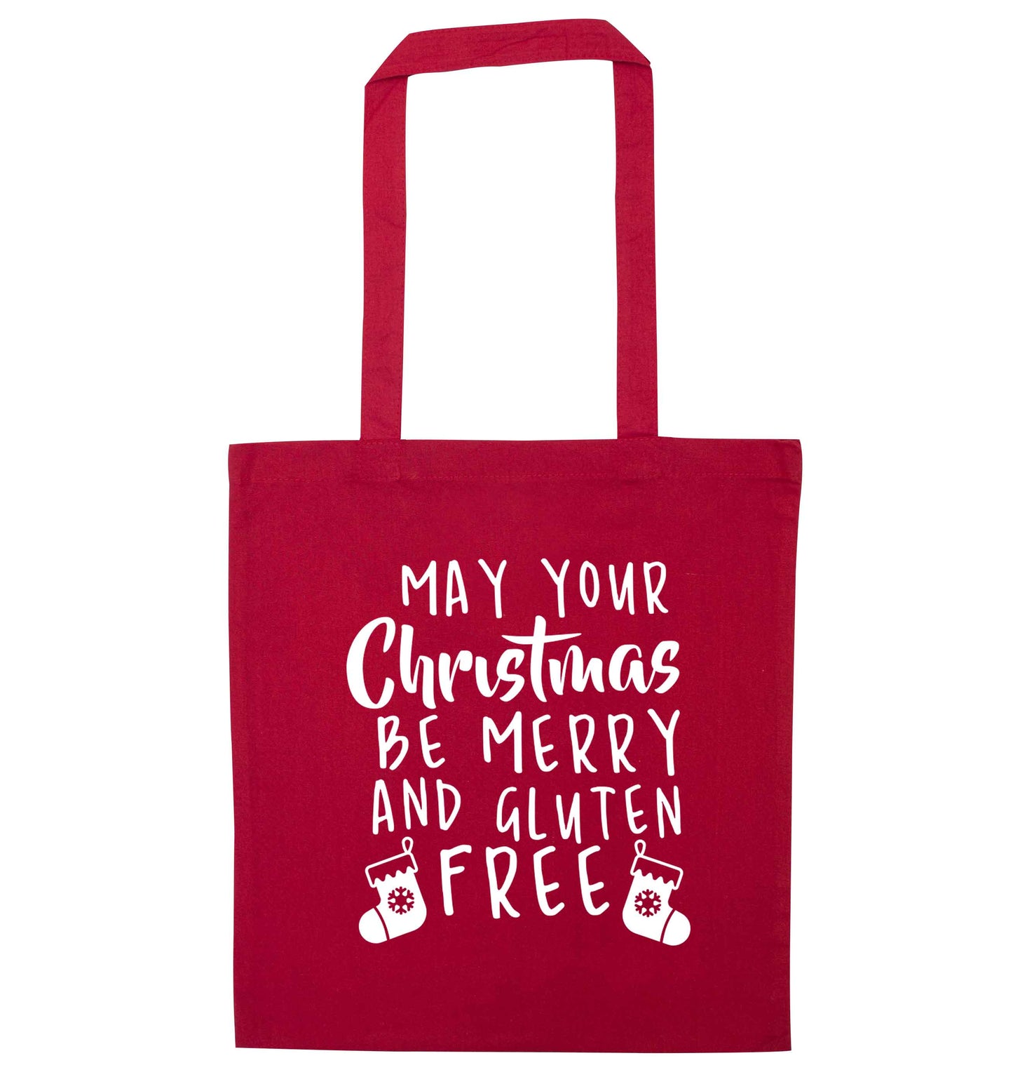 May your Christmas be merry and gluten free red tote bag