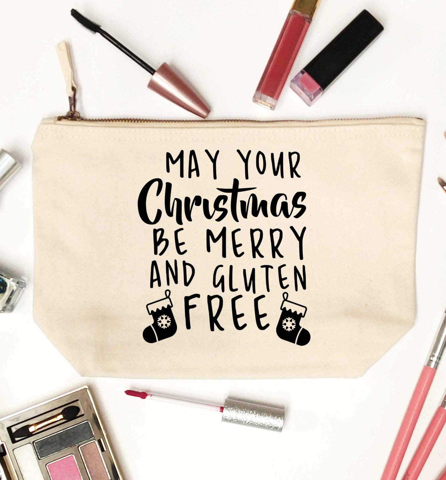 May your Christmas be merry and gluten free natural makeup bag