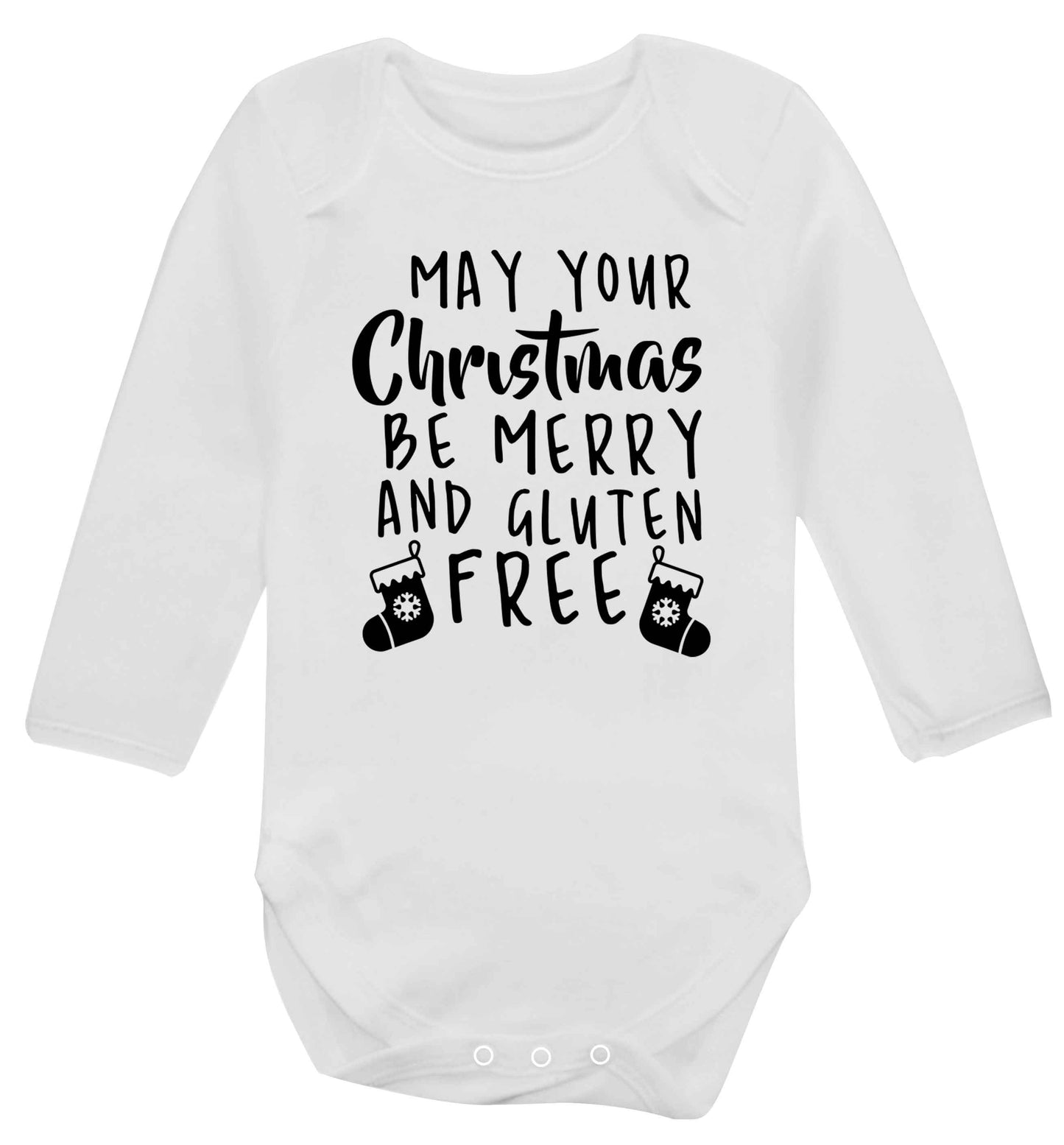 May your Christmas be merry and gluten free Baby Vest long sleeved white 6-12 months