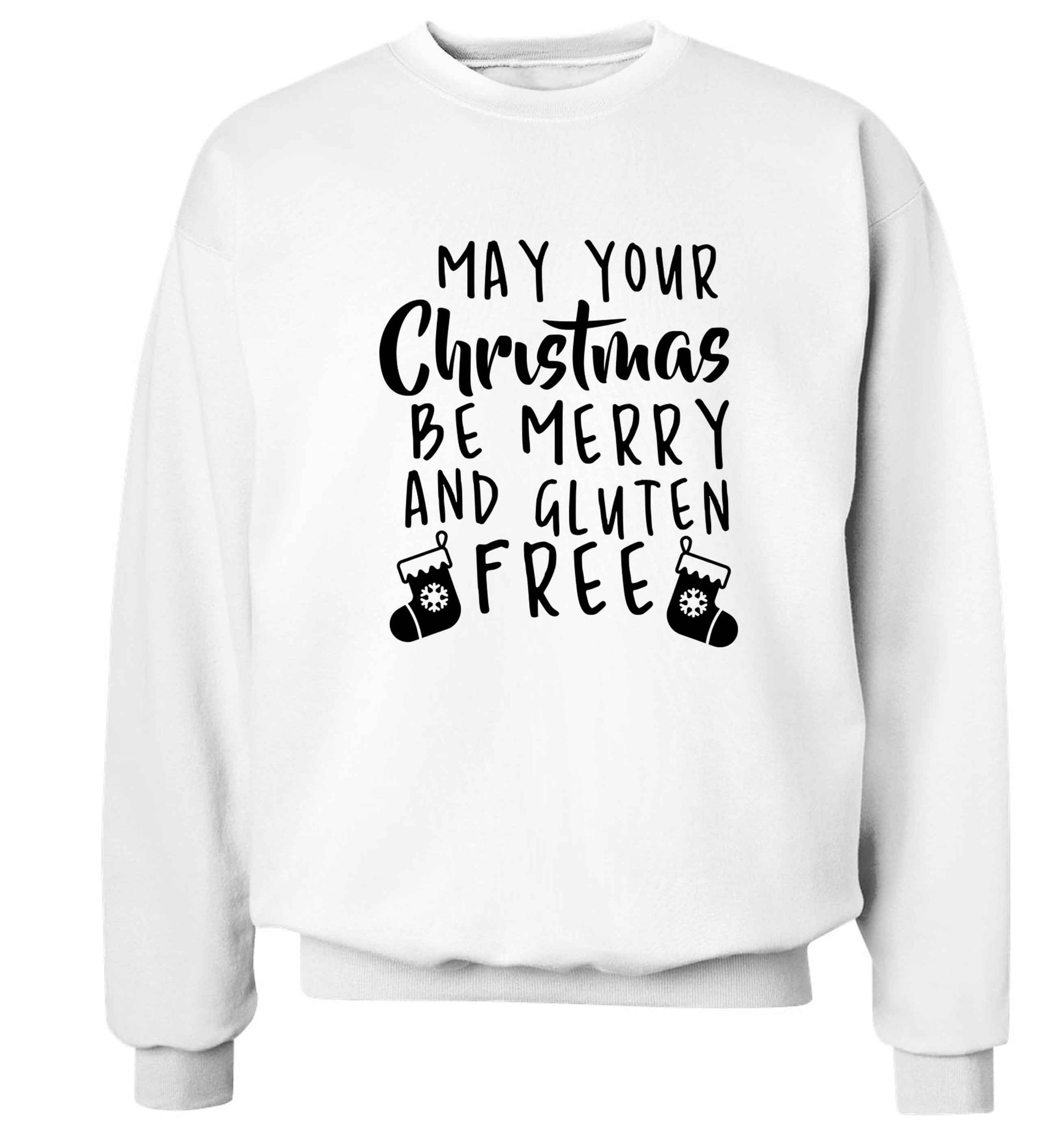 May your Christmas be merry and gluten free Adult's unisex white Sweater 2XL