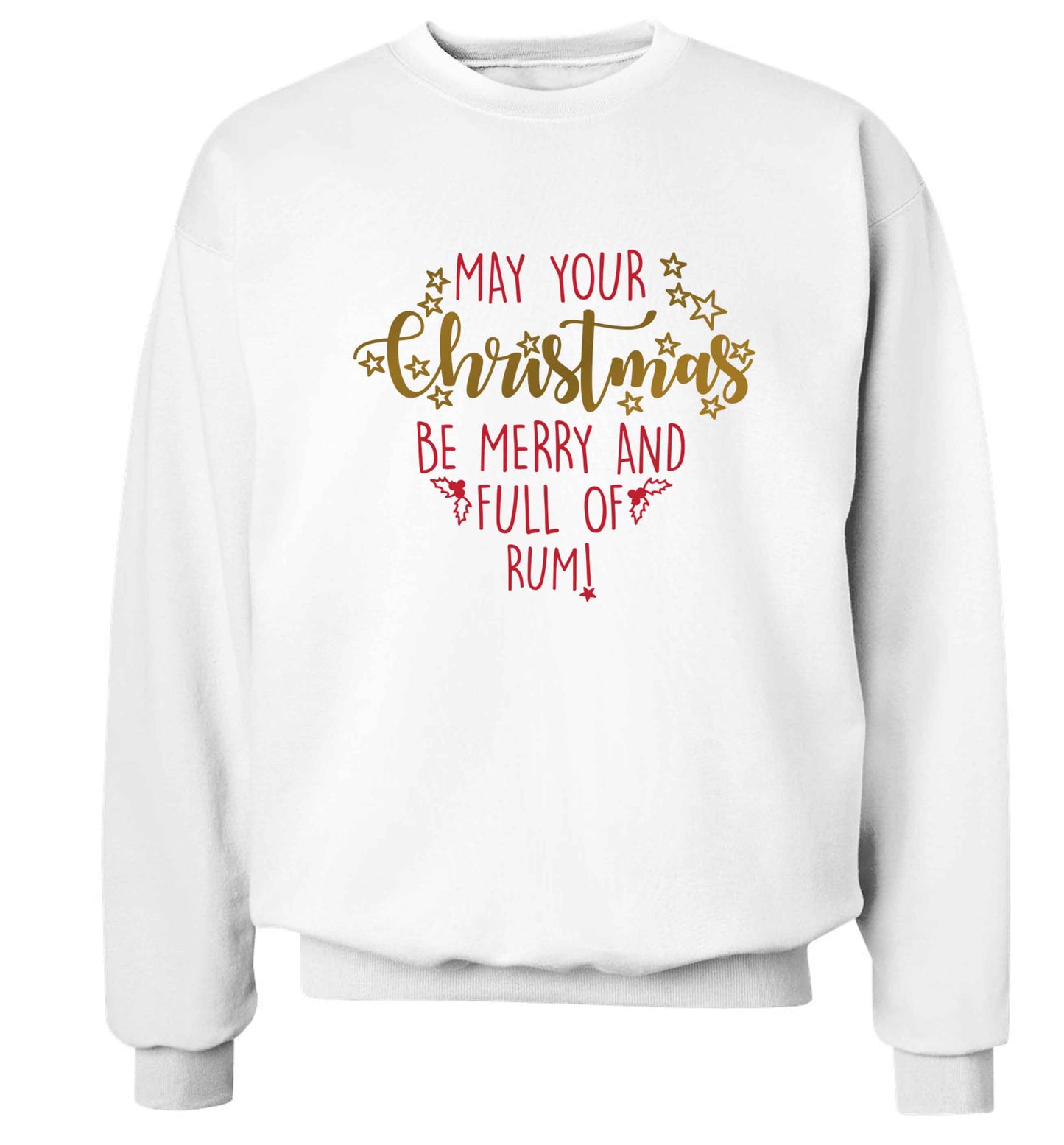 May your Christmas be merry and full of rum Adult's unisex white Sweater 2XL