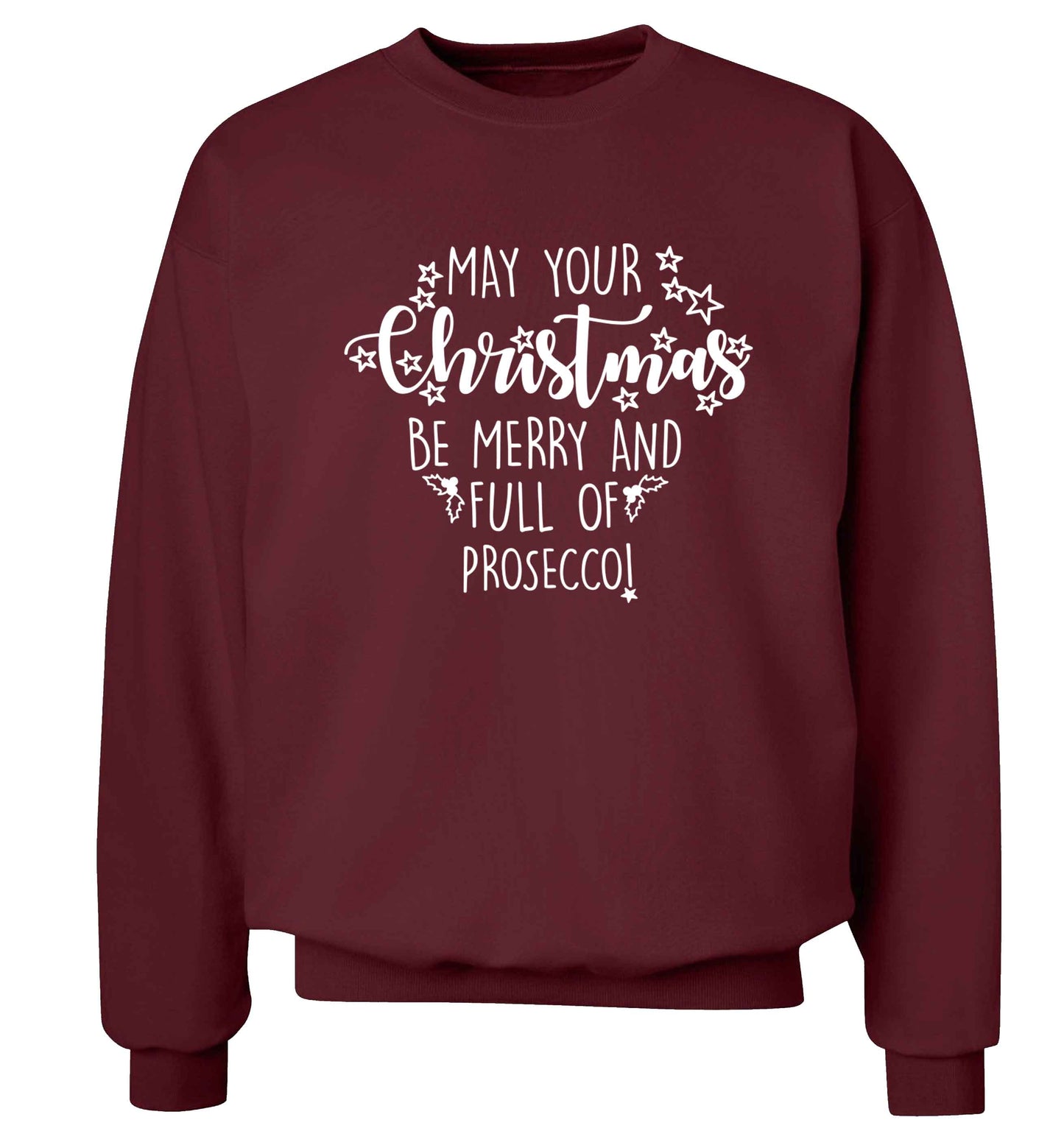 May your Christmas be merry and full of prosecco Adult's unisex maroon Sweater 2XL