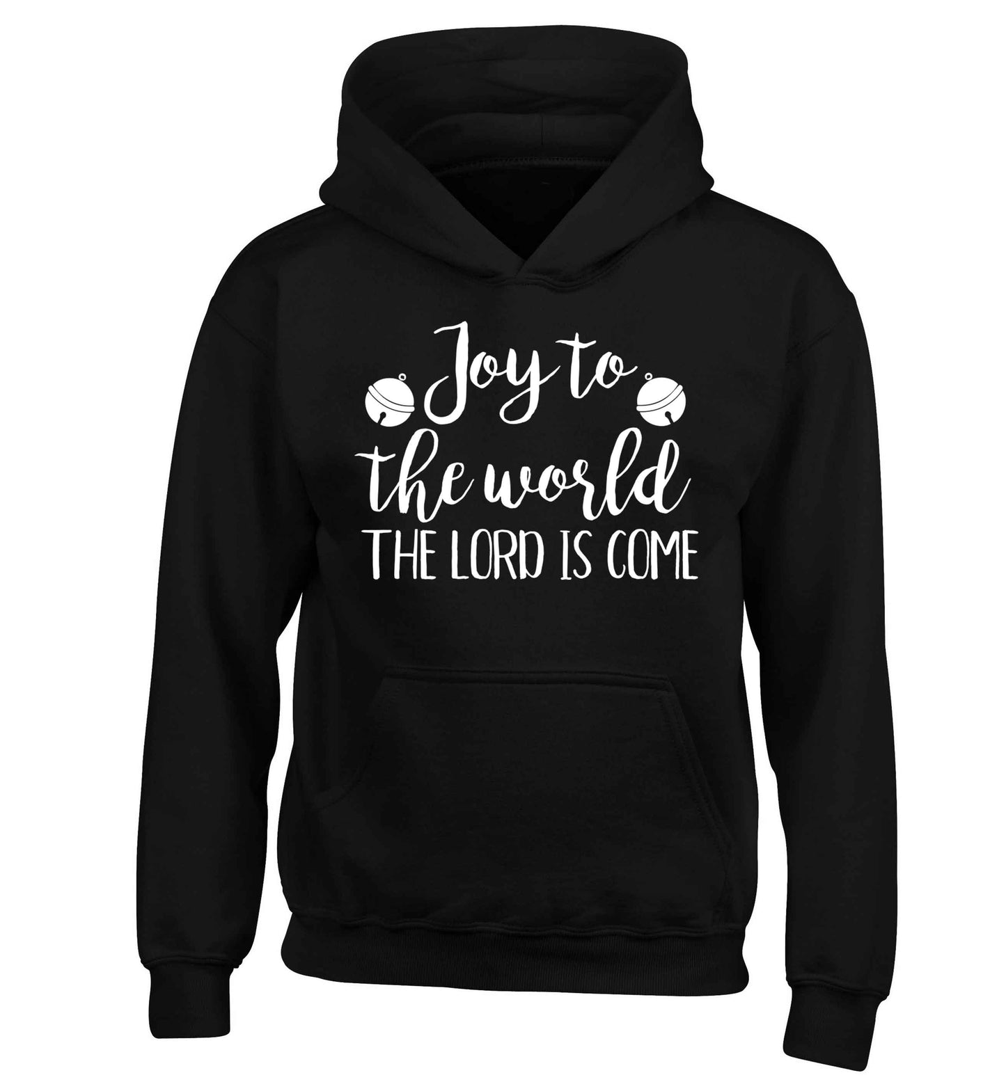 Joy to the world the Lord is come children's black hoodie 12-13 Years