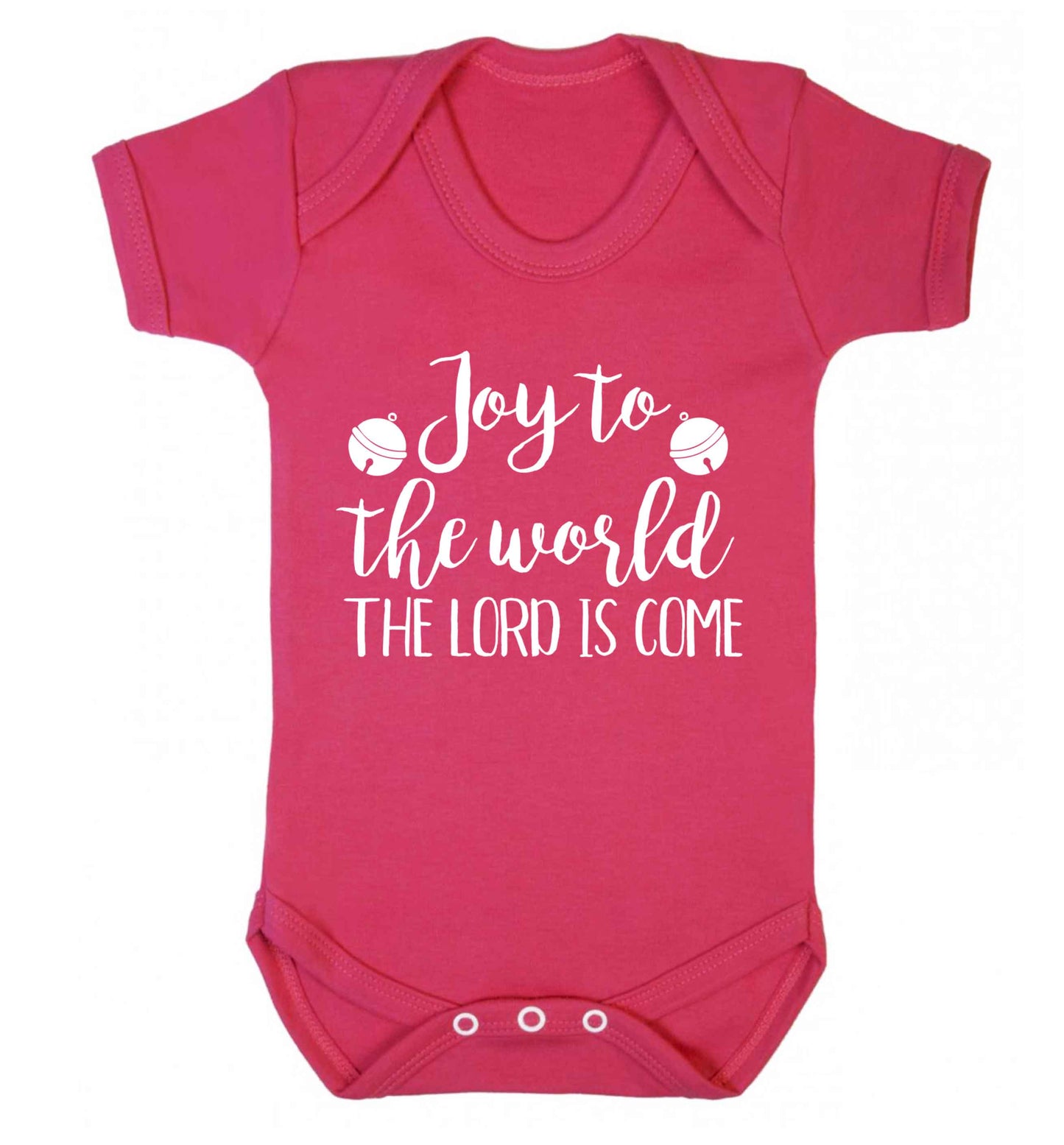 Joy to the world the Lord is come Baby Vest dark pink 18-24 months