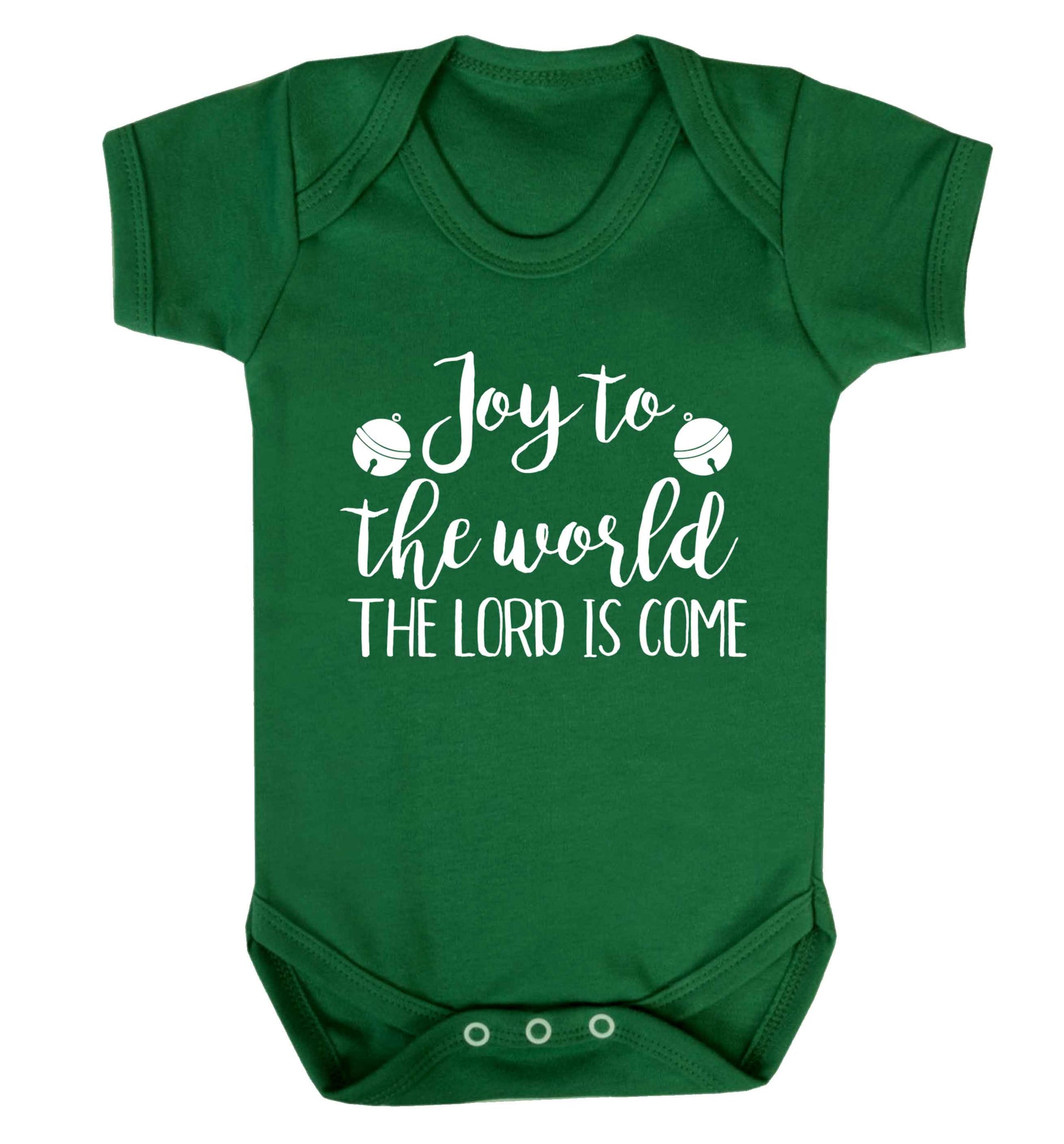 Joy to the world the Lord is come Baby Vest green 18-24 months