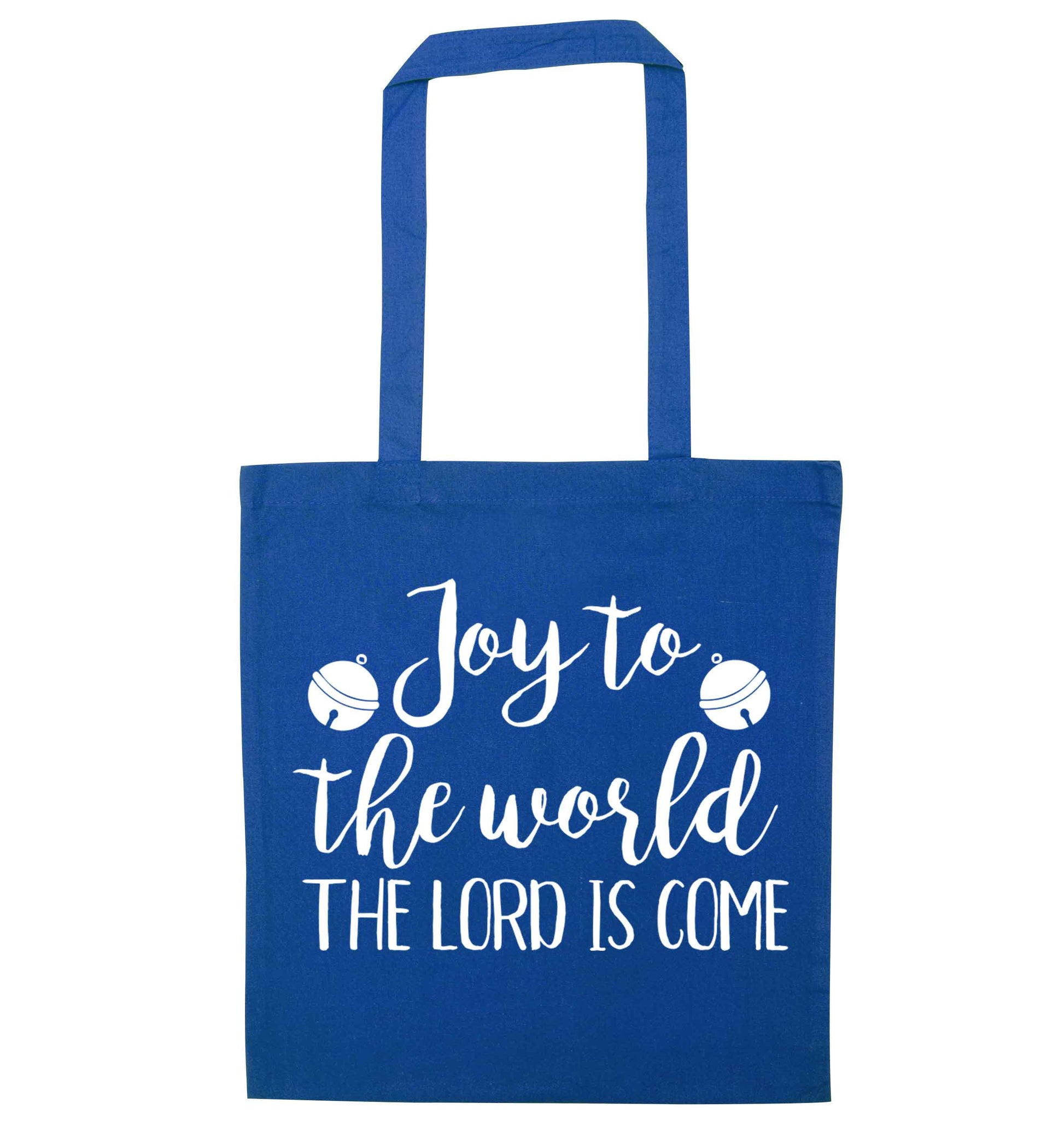 Joy to the World Lord blue tote bag