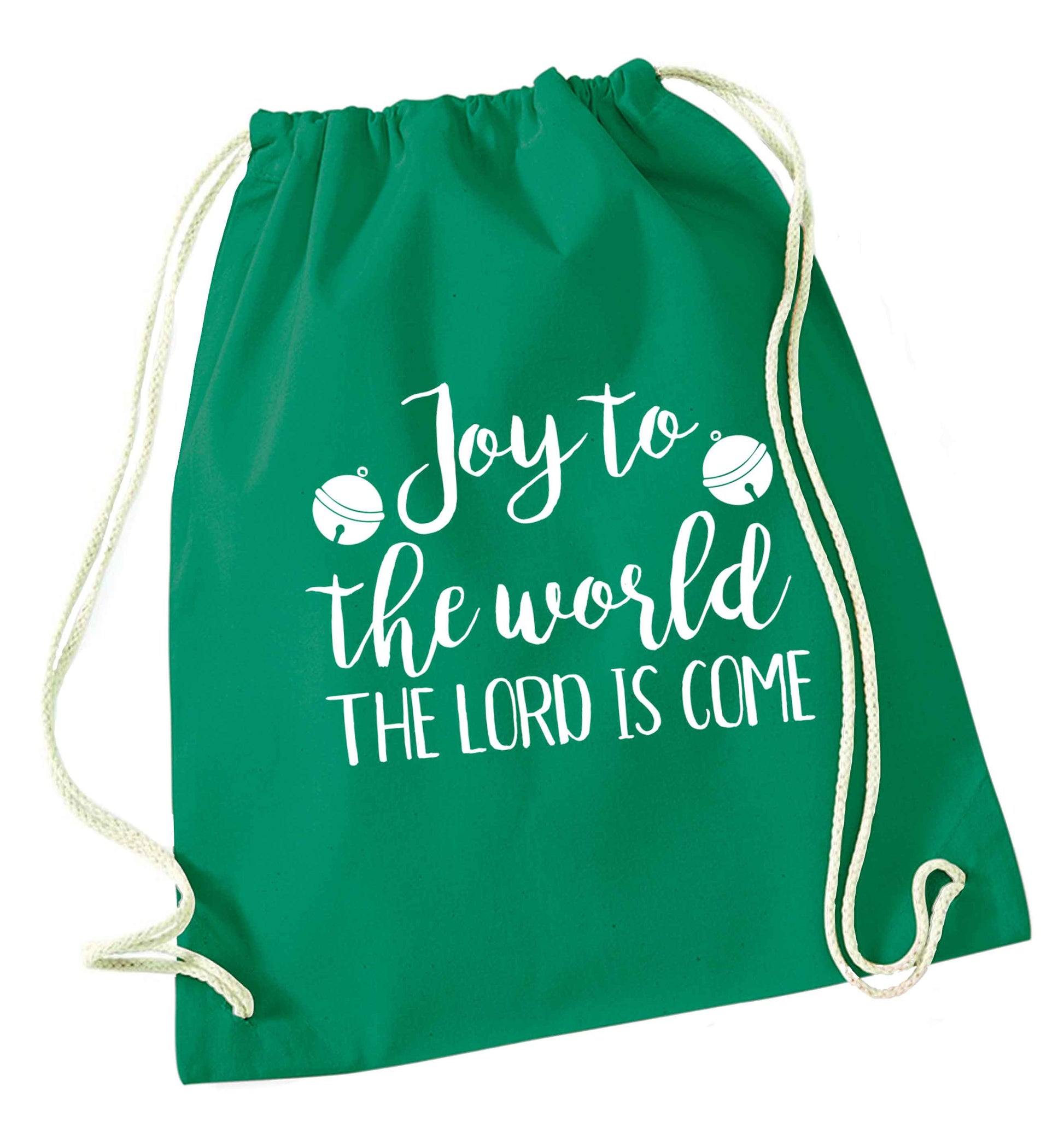 Joy to the World Lord green drawstring bag