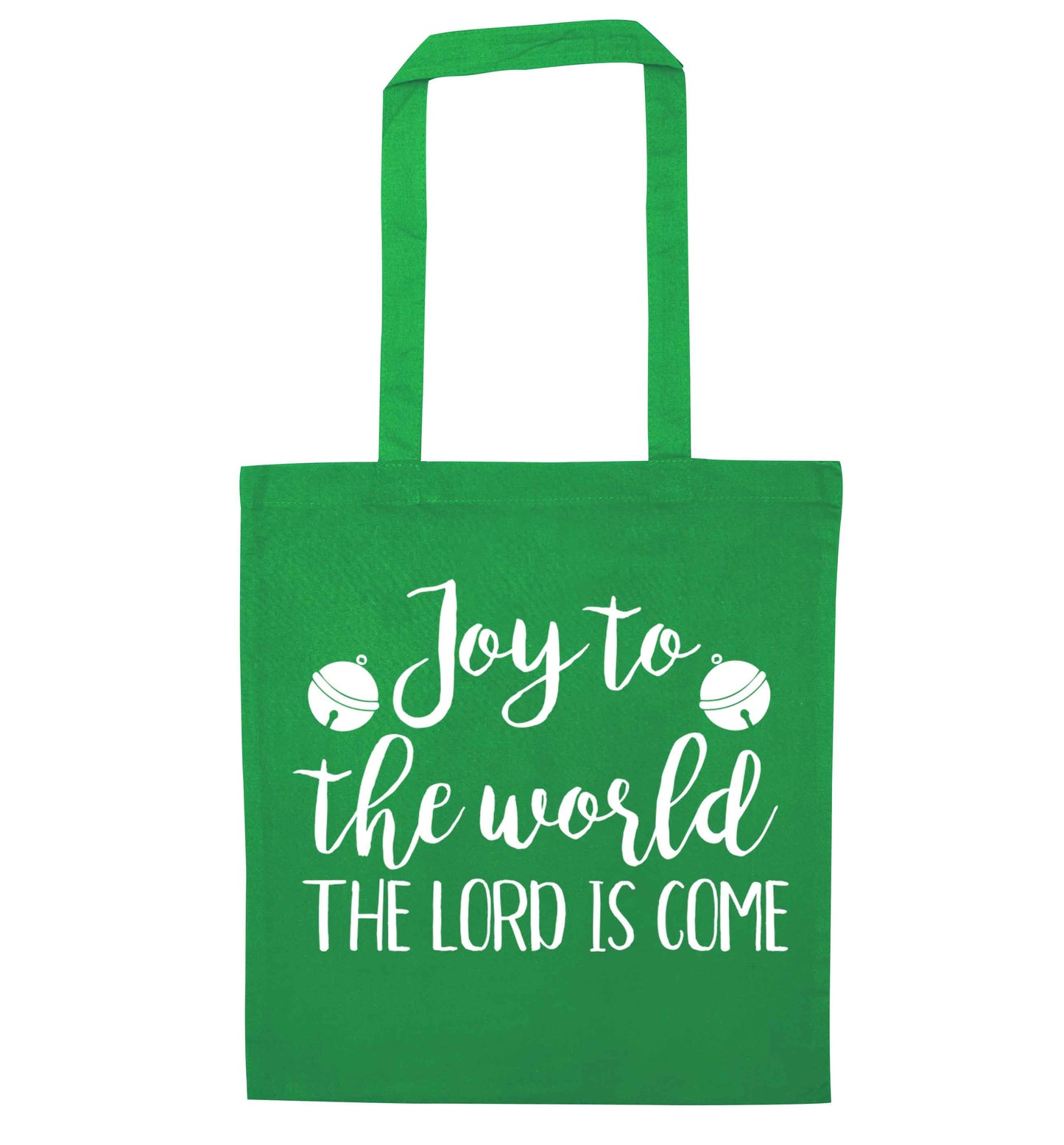 Joy to the World Lord green tote bag