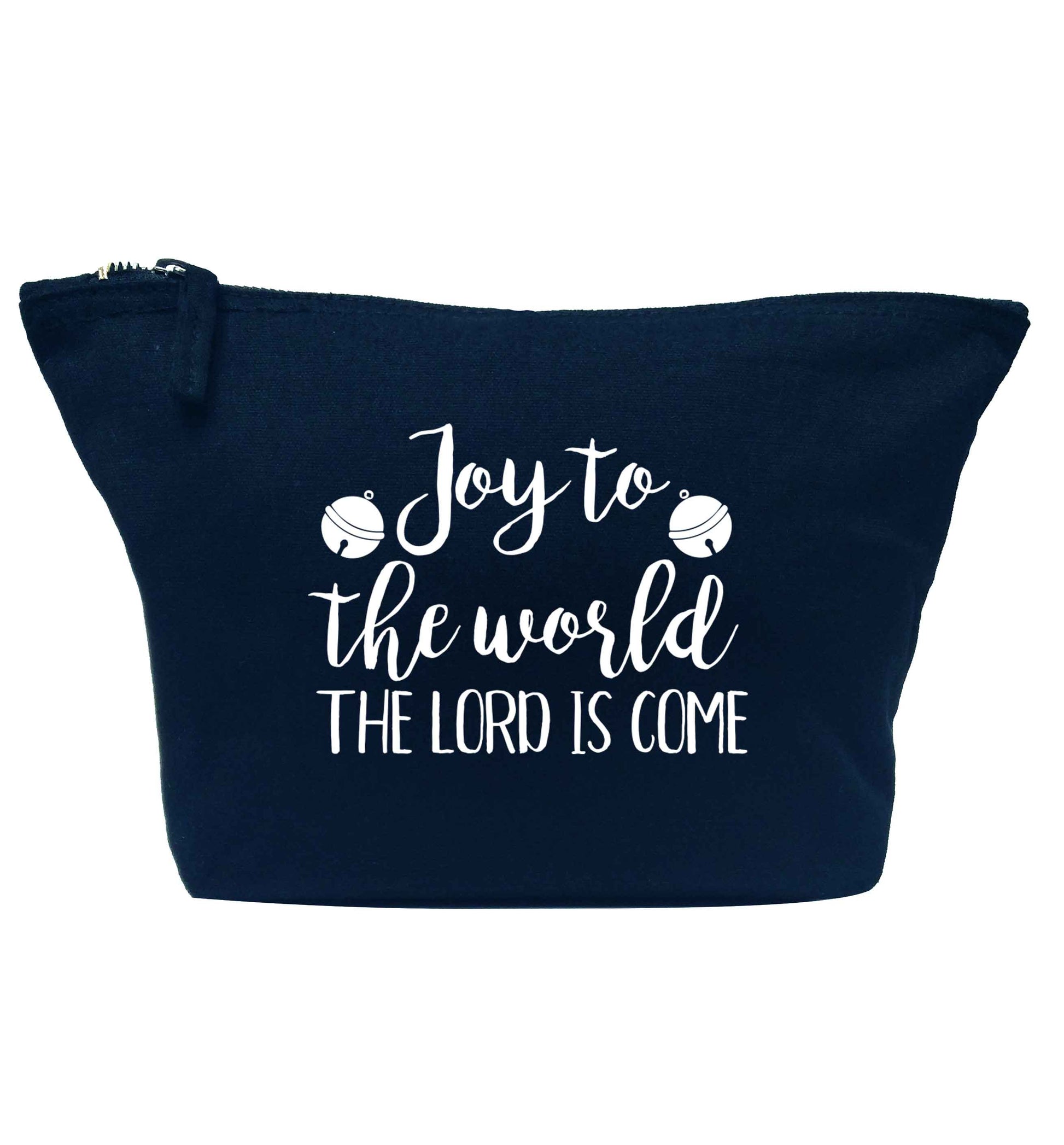 Joy to the World Lord navy makeup bag