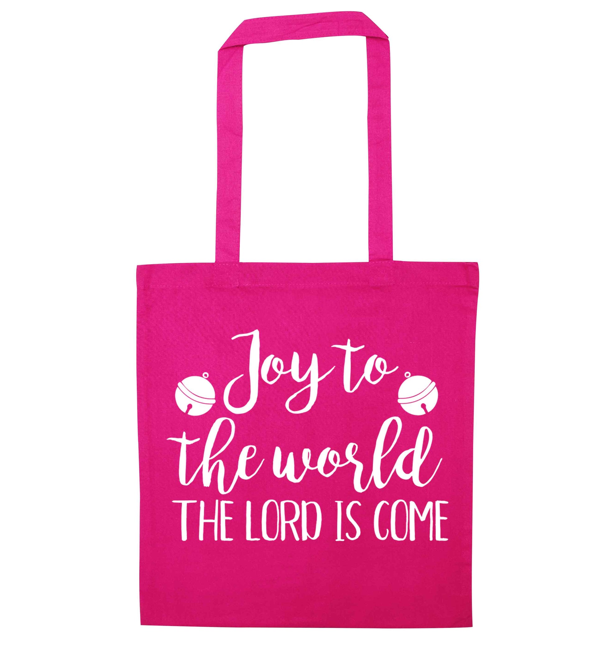 Joy to the World Lord pink tote bag