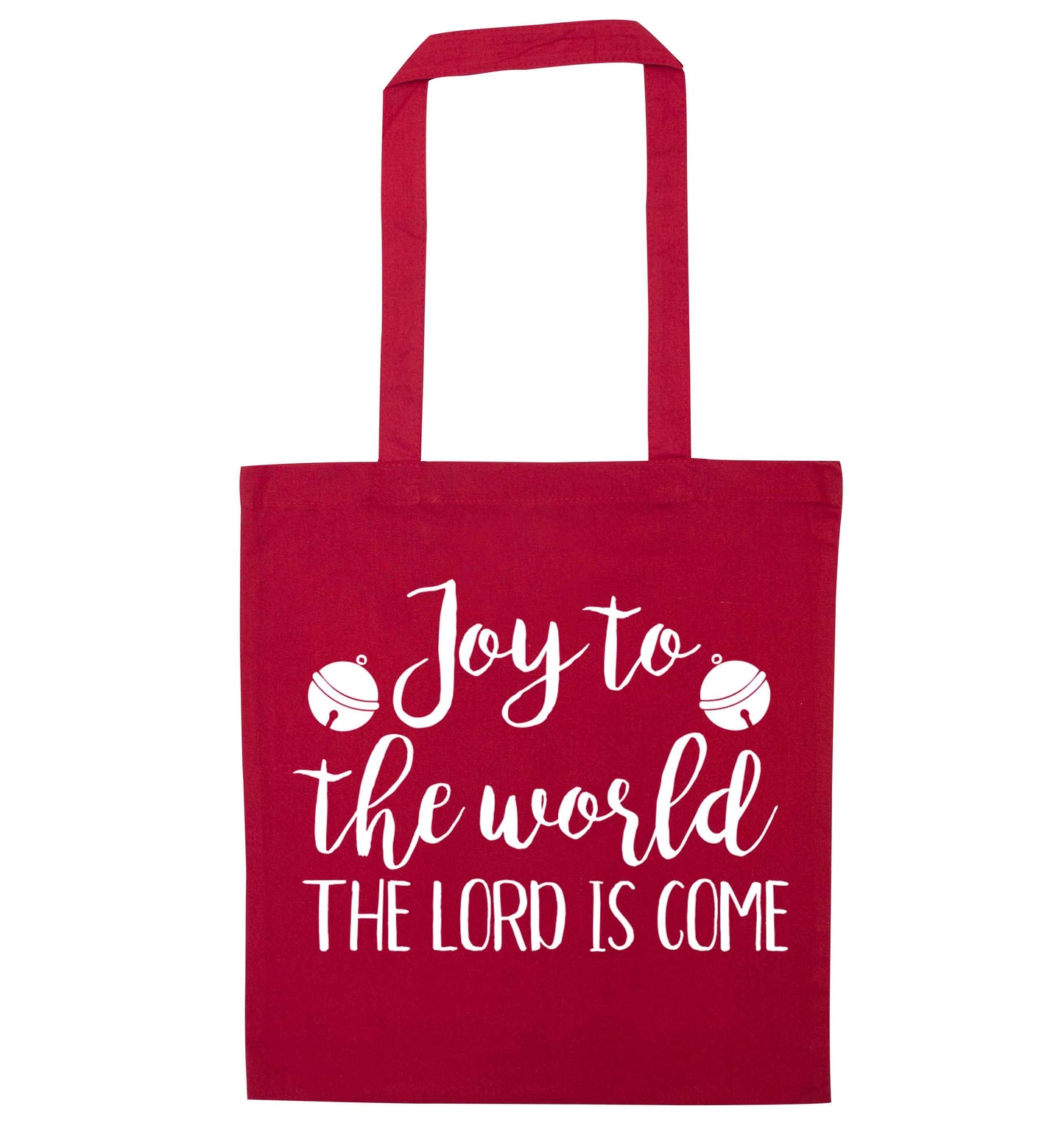 Joy to the World Lord red tote bag