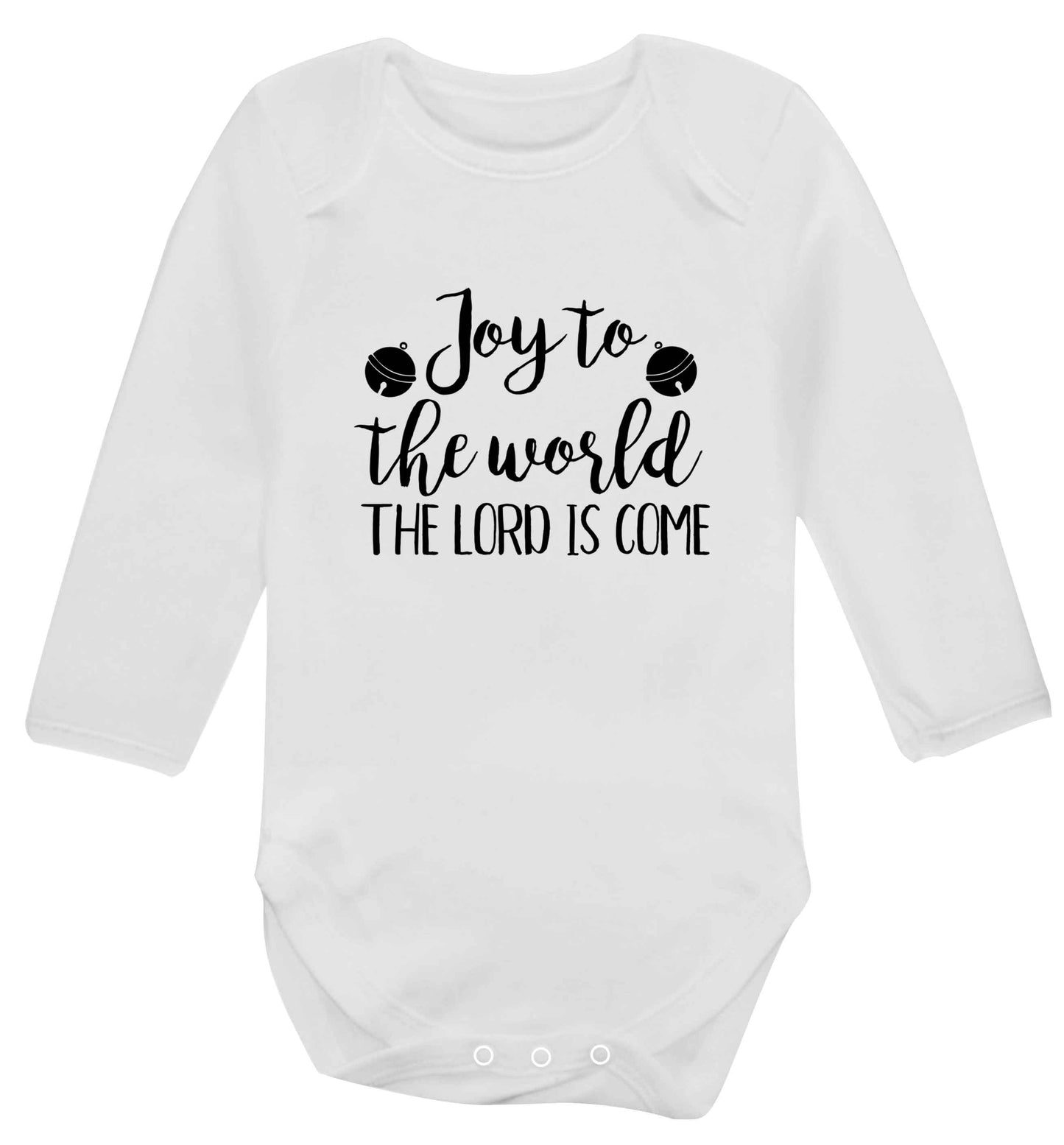 Joy to the World Lord baby vest long sleeved white 6-12 months