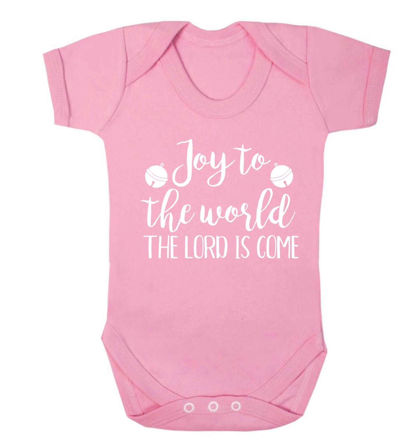 Joy to the world the Lord is come Baby Vest pale pink 18-24 months