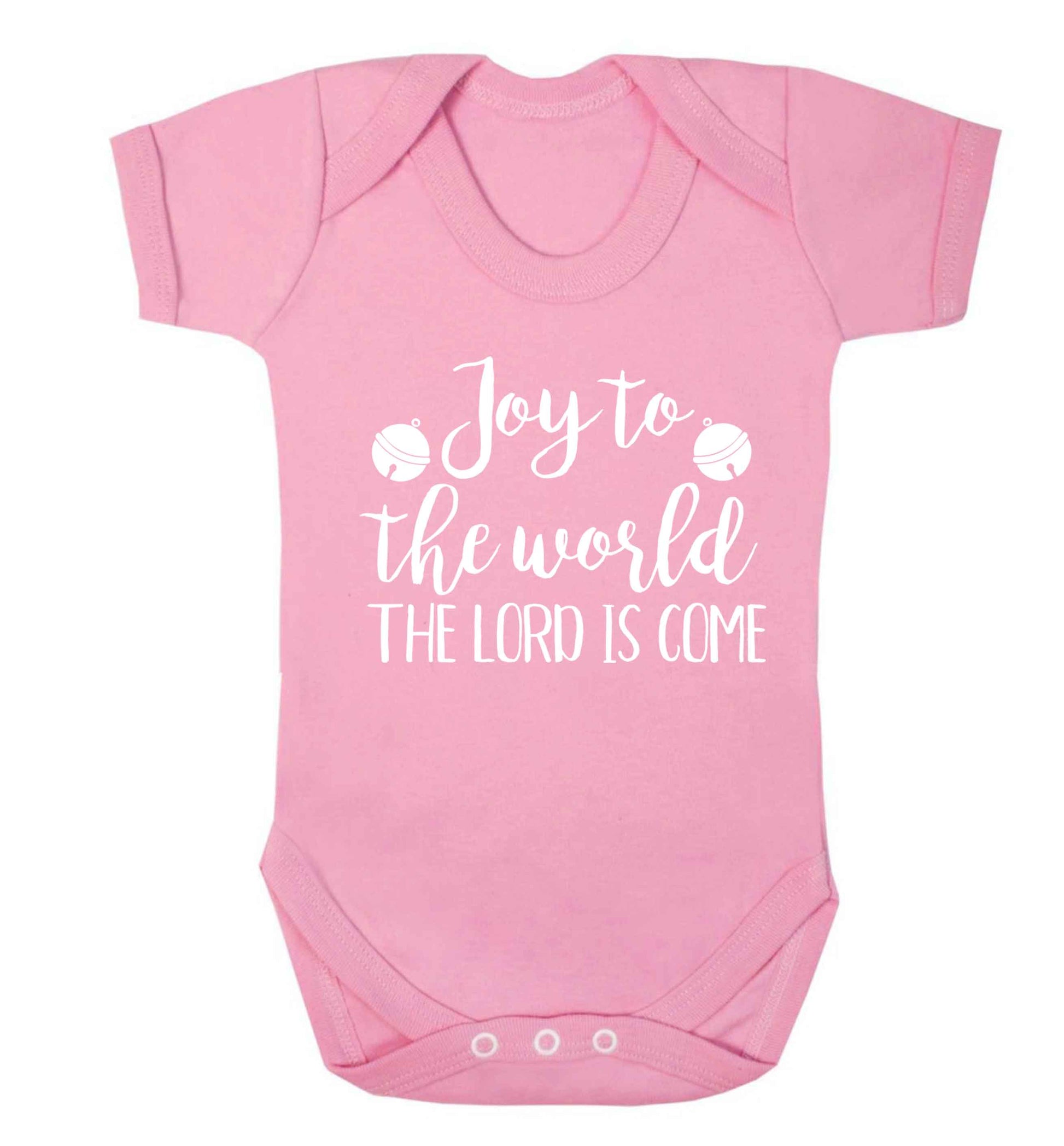 Joy to the world the Lord is come Baby Vest pale pink 18-24 months