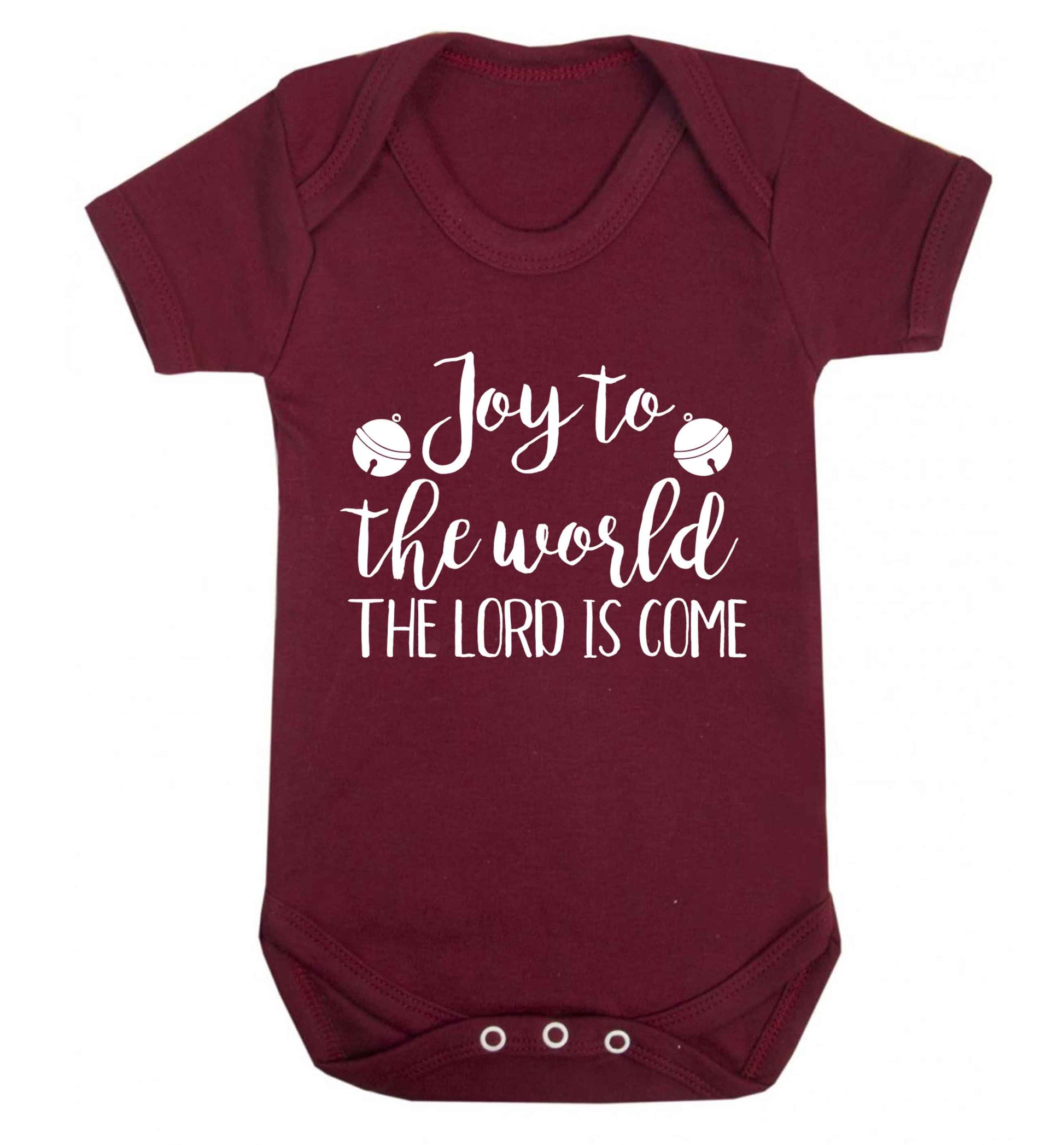 Joy to the world the Lord is come Baby Vest maroon 18-24 months