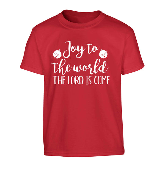 Joy to the world the Lord is come Children's red Tshirt 12-13 Years