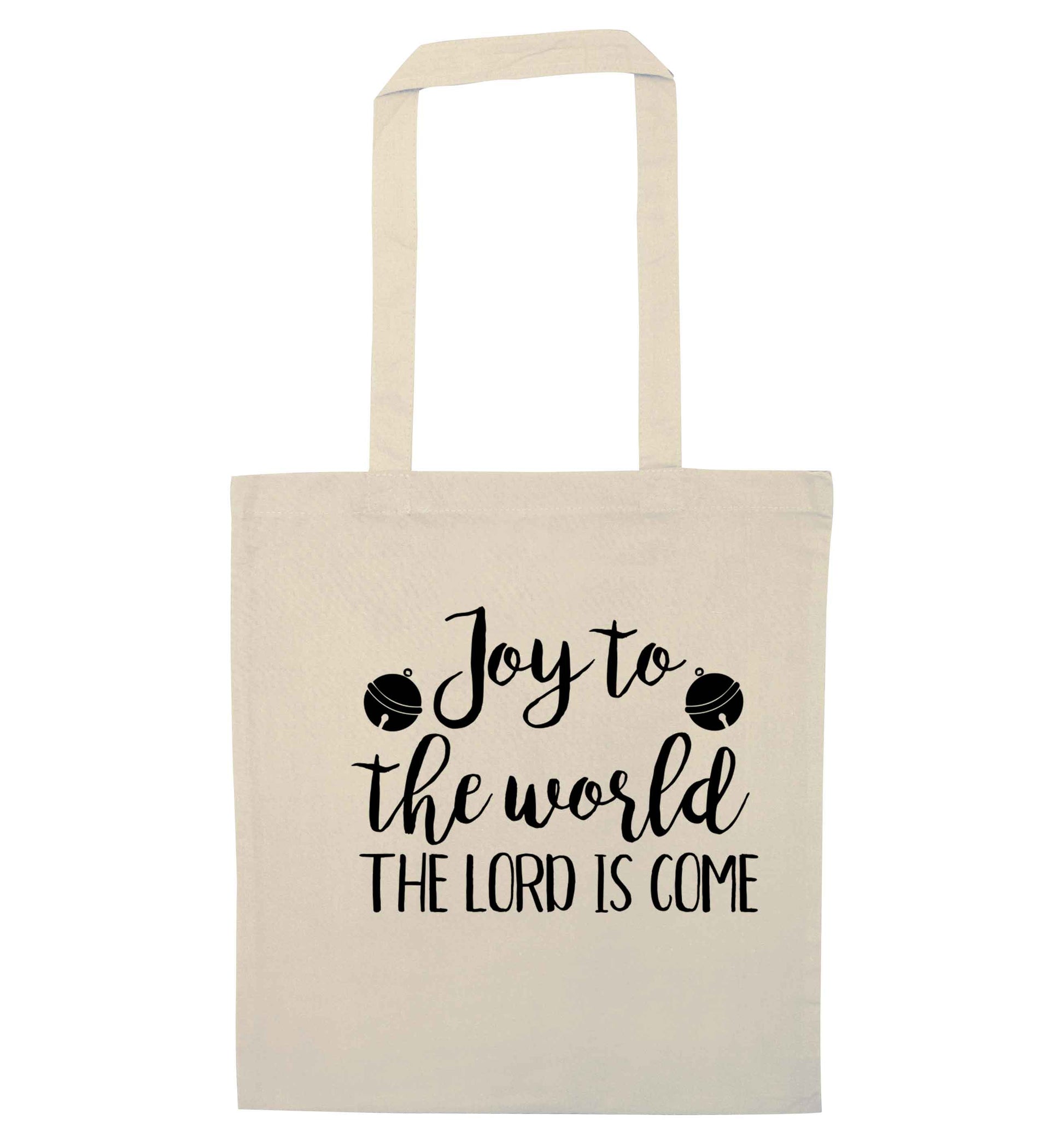 Joy to the world the Lord is come natural tote bag