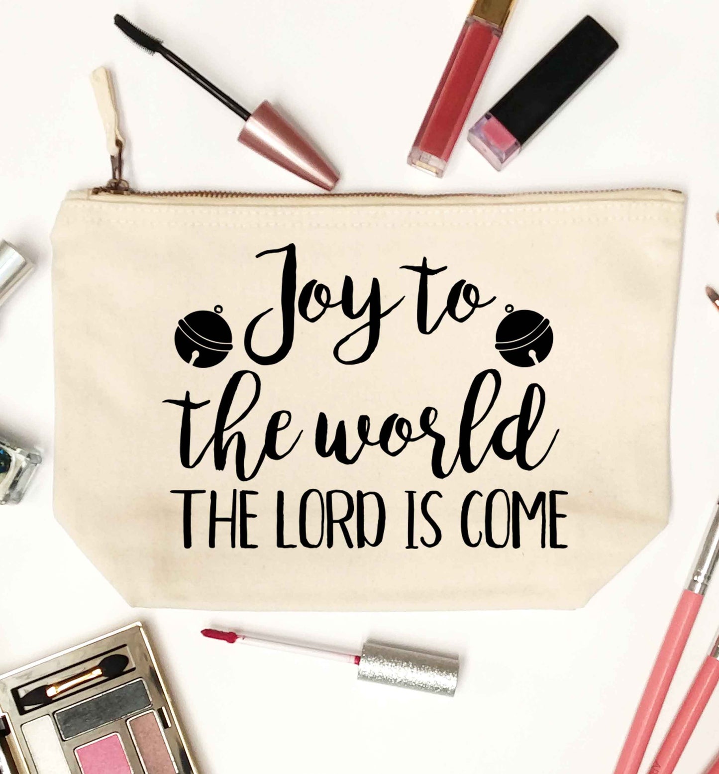 Joy to the world the Lord is come natural makeup bag