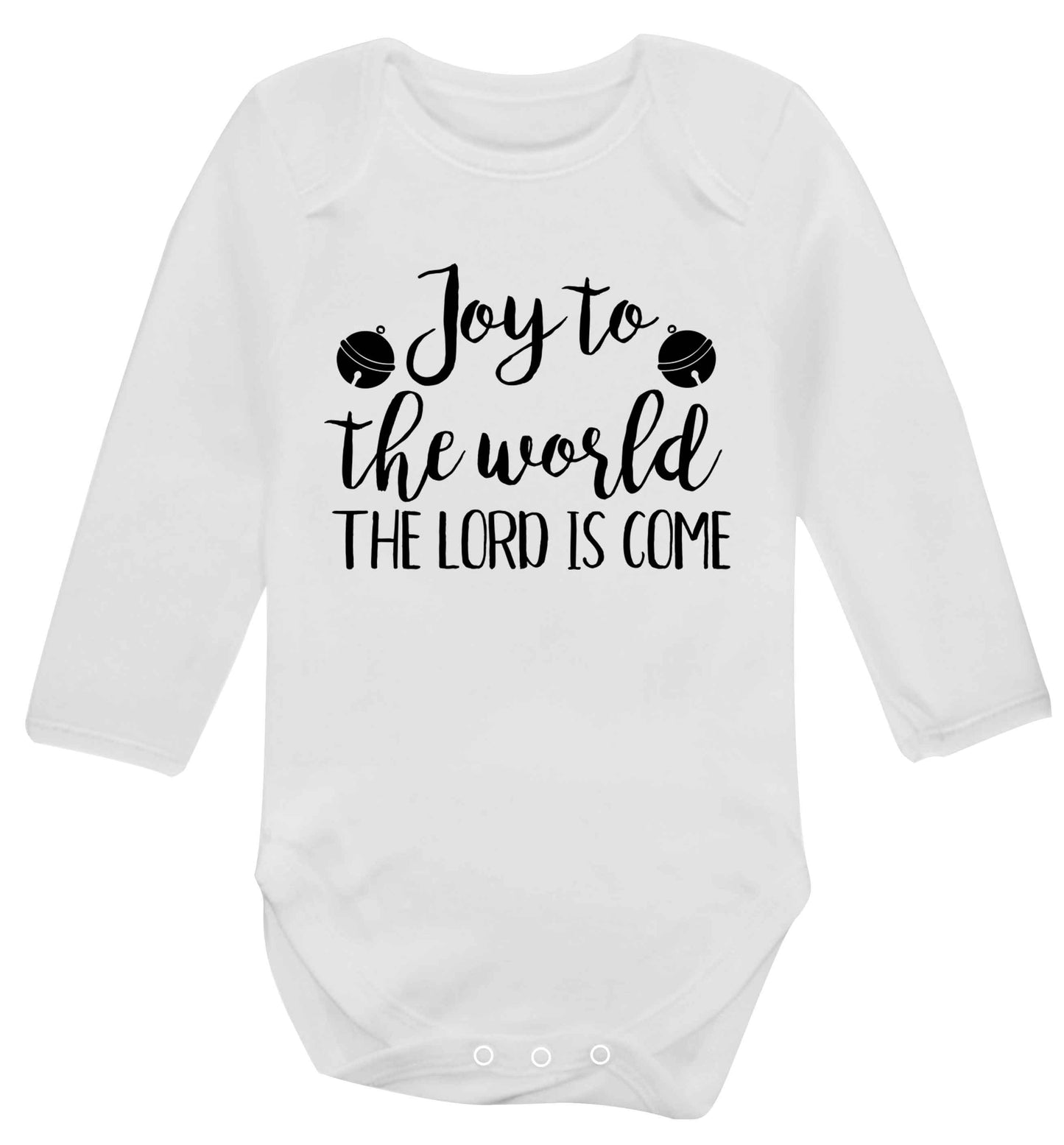 Joy to the world the Lord is come Baby Vest long sleeved white 6-12 months