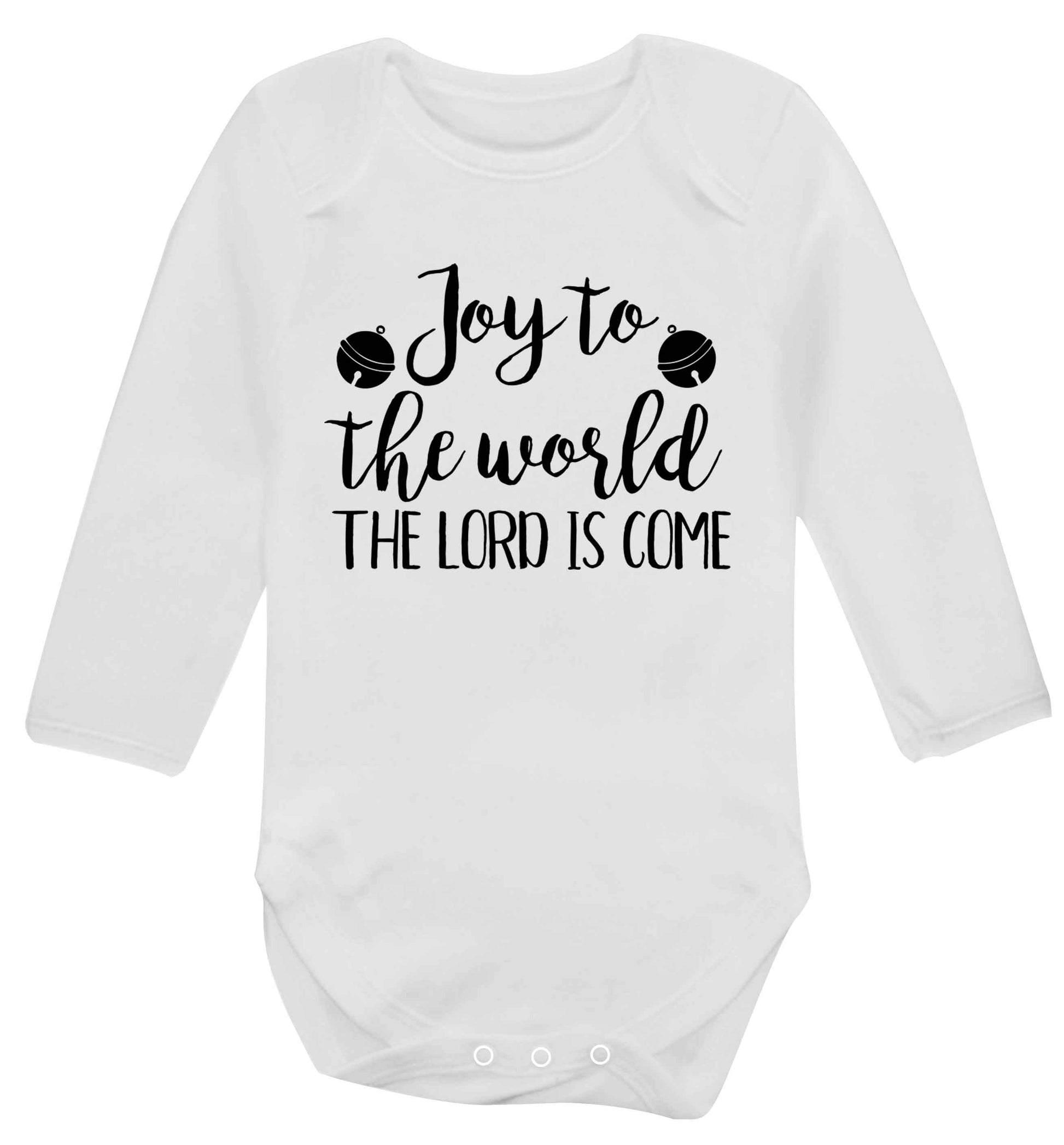 Joy to the world the Lord is come Baby Vest long sleeved white 6-12 months