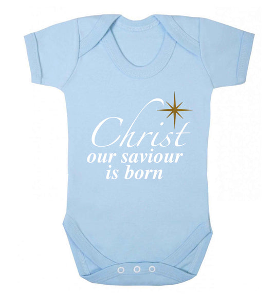 Christ our saviour is born Baby Vest pale blue 18-24 months