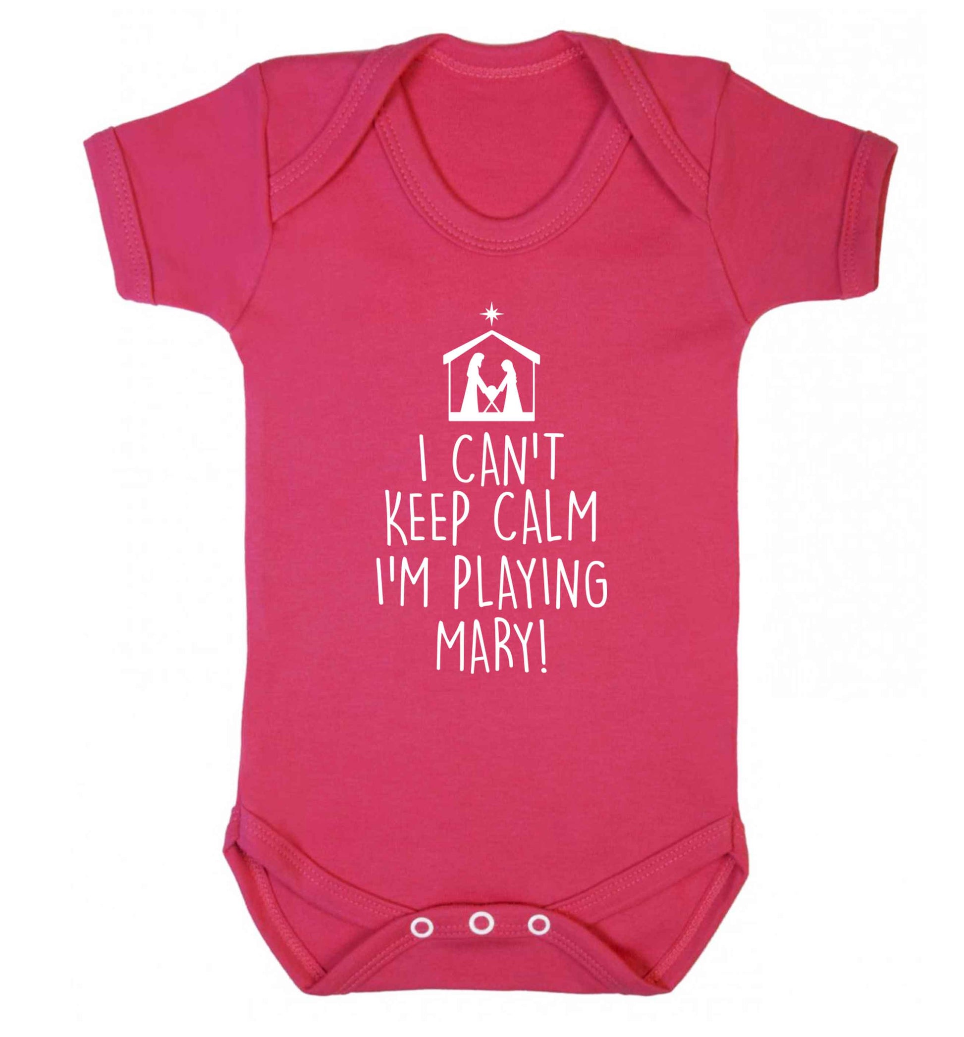 I can't keep calm I'm playing Mary Baby Vest dark pink 18-24 months