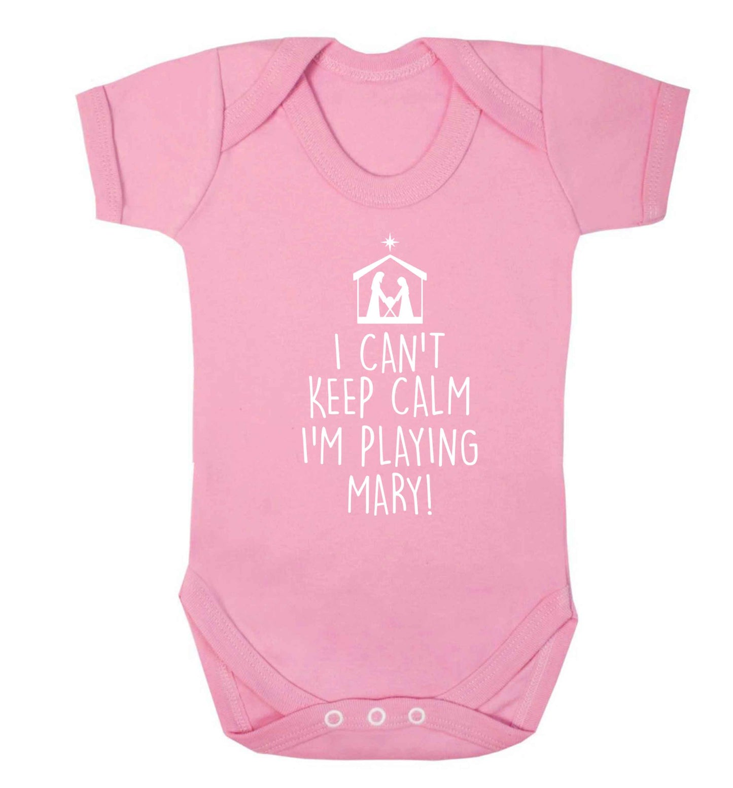 I can't keep calm I'm playing Mary Baby Vest pale pink 18-24 months