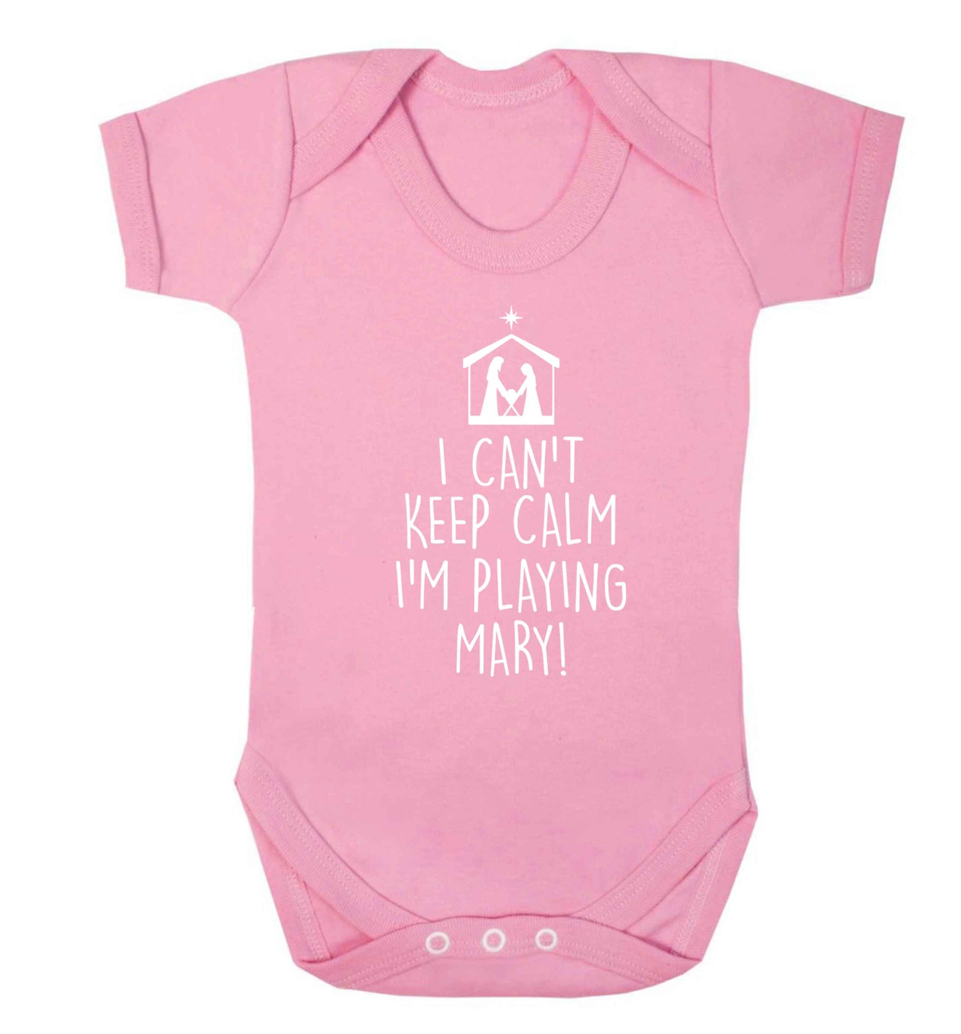 I can't keep calm I'm playing Mary Baby Vest pale pink 18-24 months