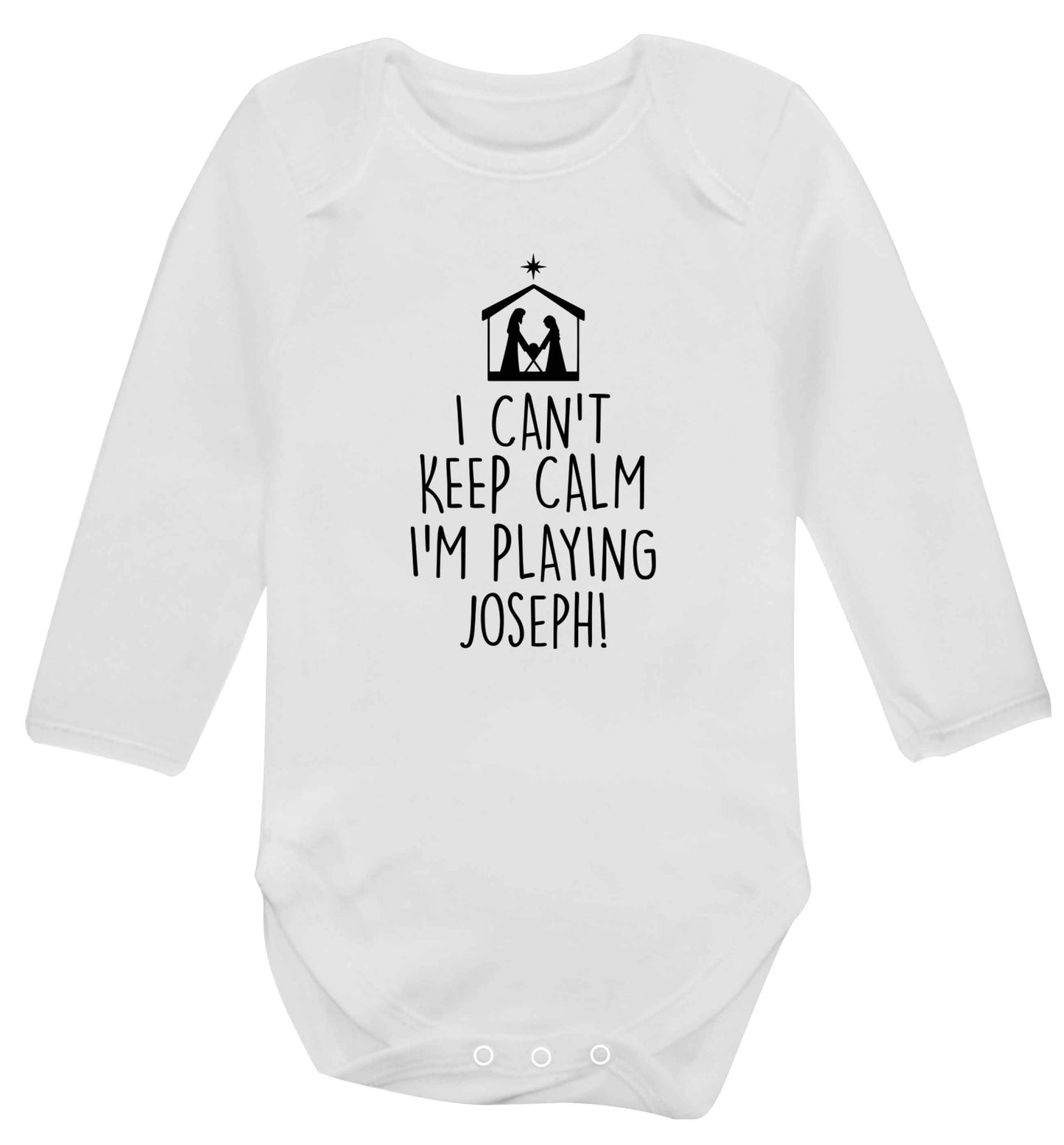 I can't keep calm I'm playing Joseph Baby Vest long sleeved white 6-12 months