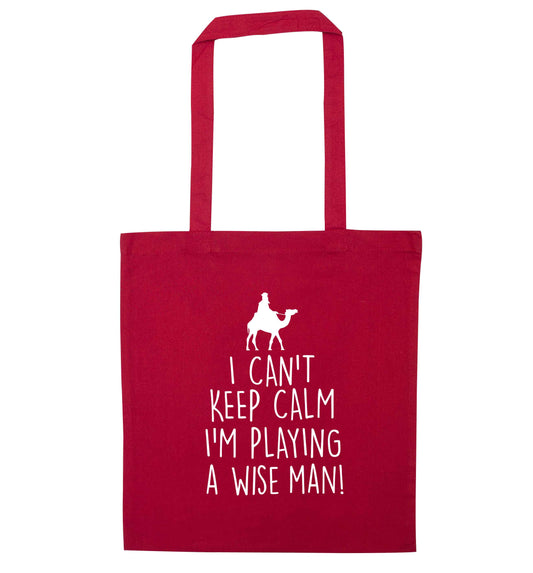 I can't keep calm I'm playing a wiseman red tote bag